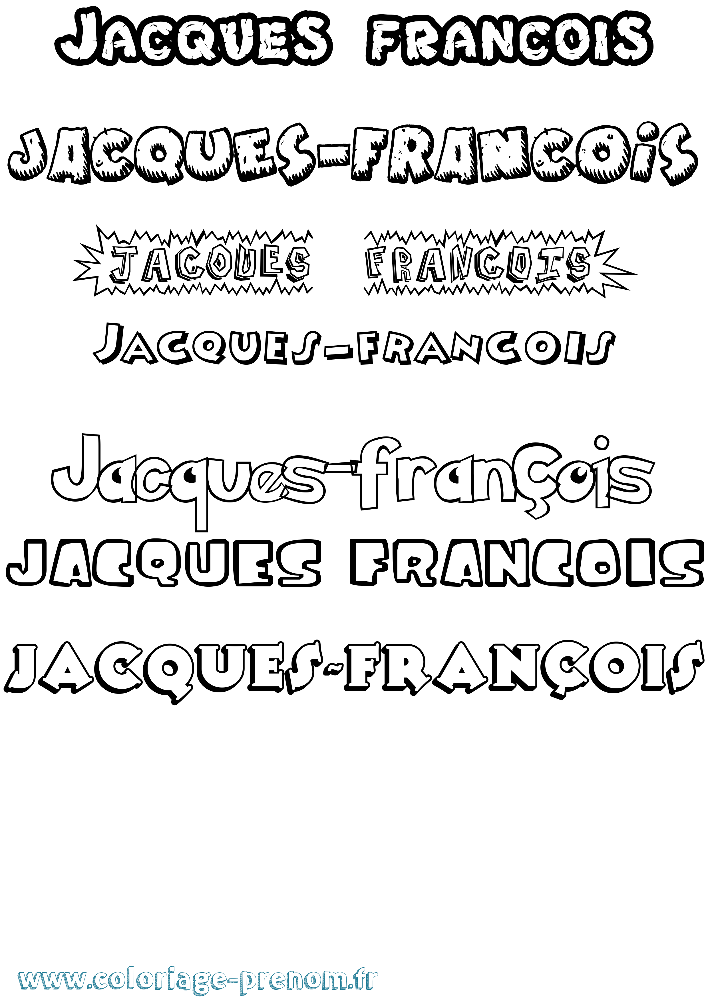 Coloriage Jacques-François Dessin Animé Coloriage prénom Jacques-François Dessin Animé
