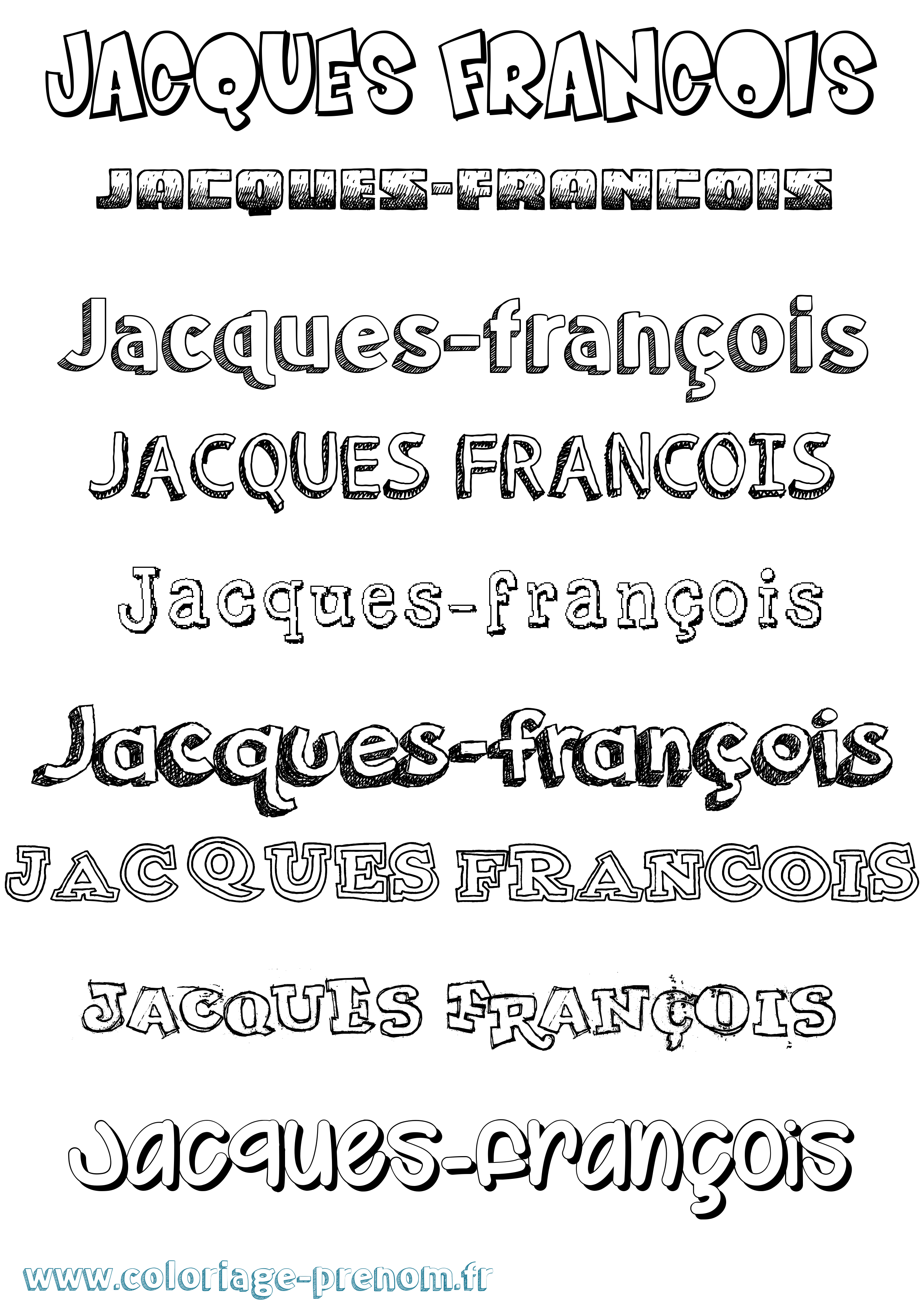 Coloriage Jacques-François Dessiné Coloriage prénom Jacques-François Dessiné