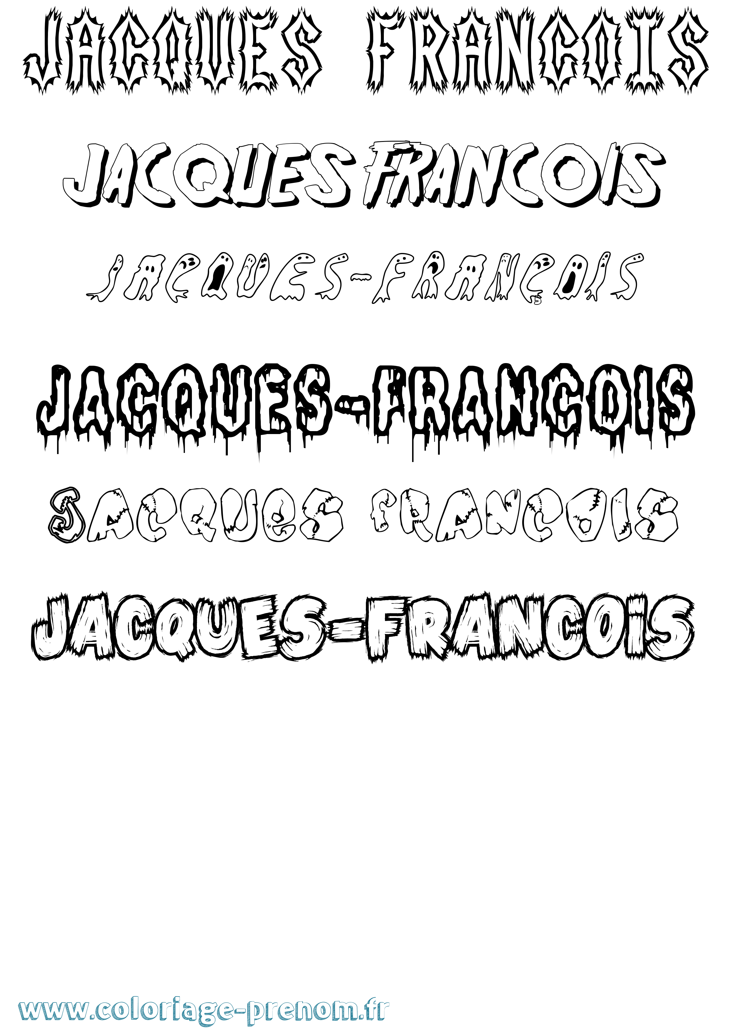 Coloriage Jacques-François Frisson Coloriage prénom Jacques-François Frisson