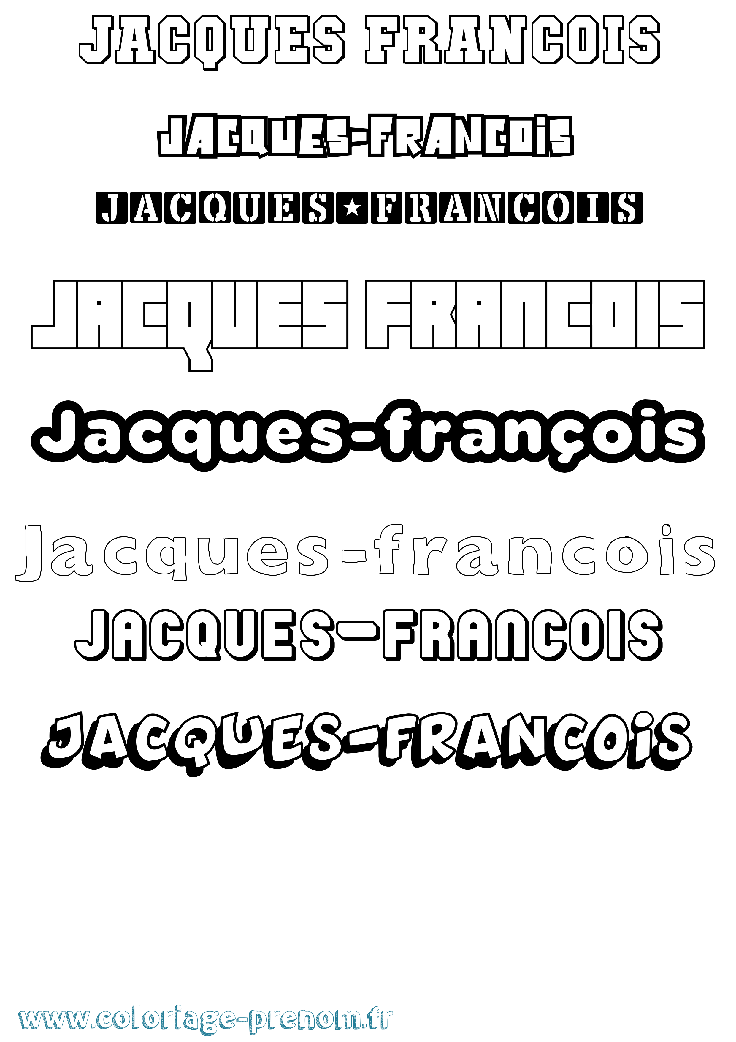 Coloriage Jacques-François Simple Coloriage prénom Jacques-François Simple