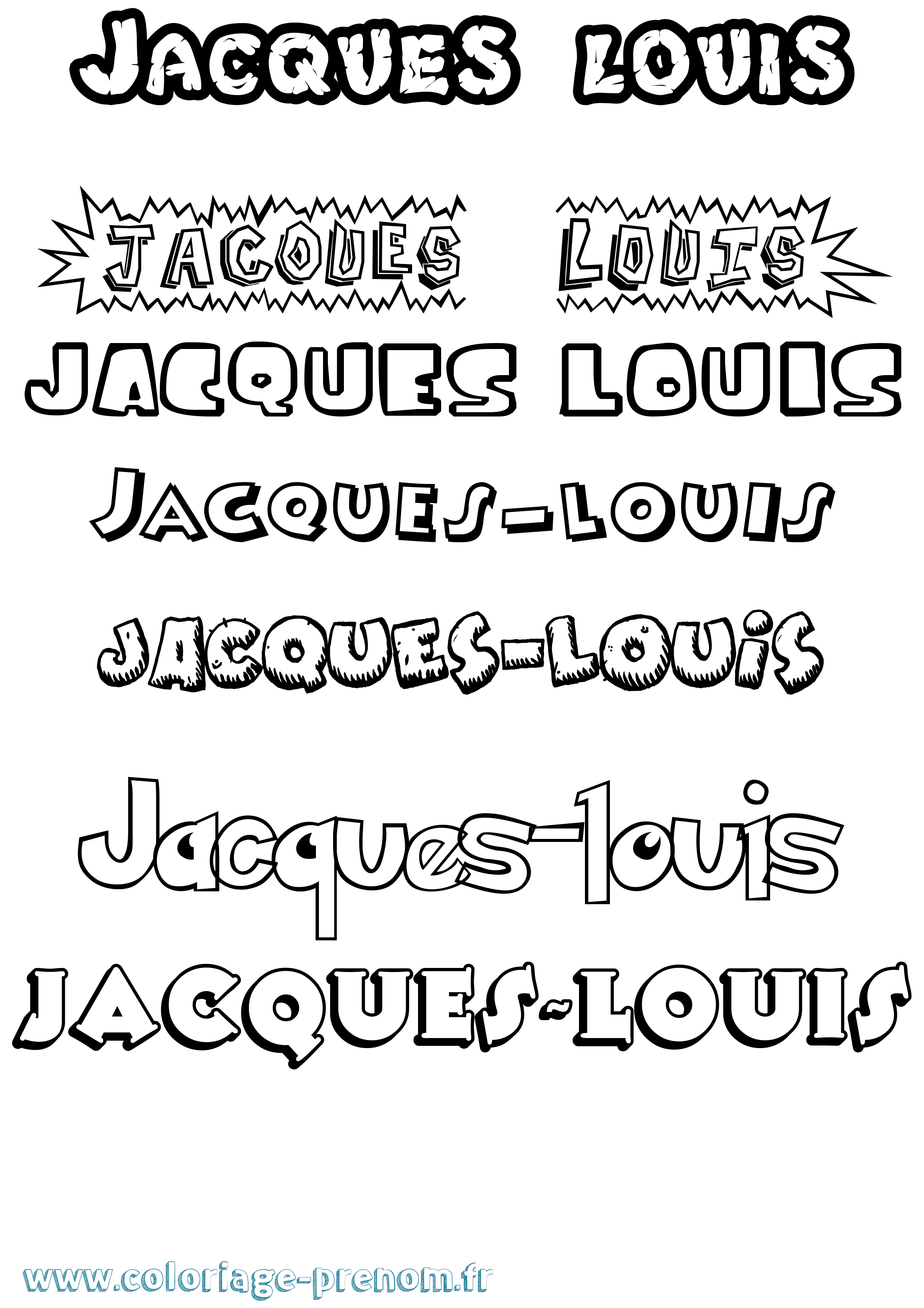 Coloriage Jacques-Louis Dessin Animé Coloriage prénom Jacques-Louis Dessin Animé