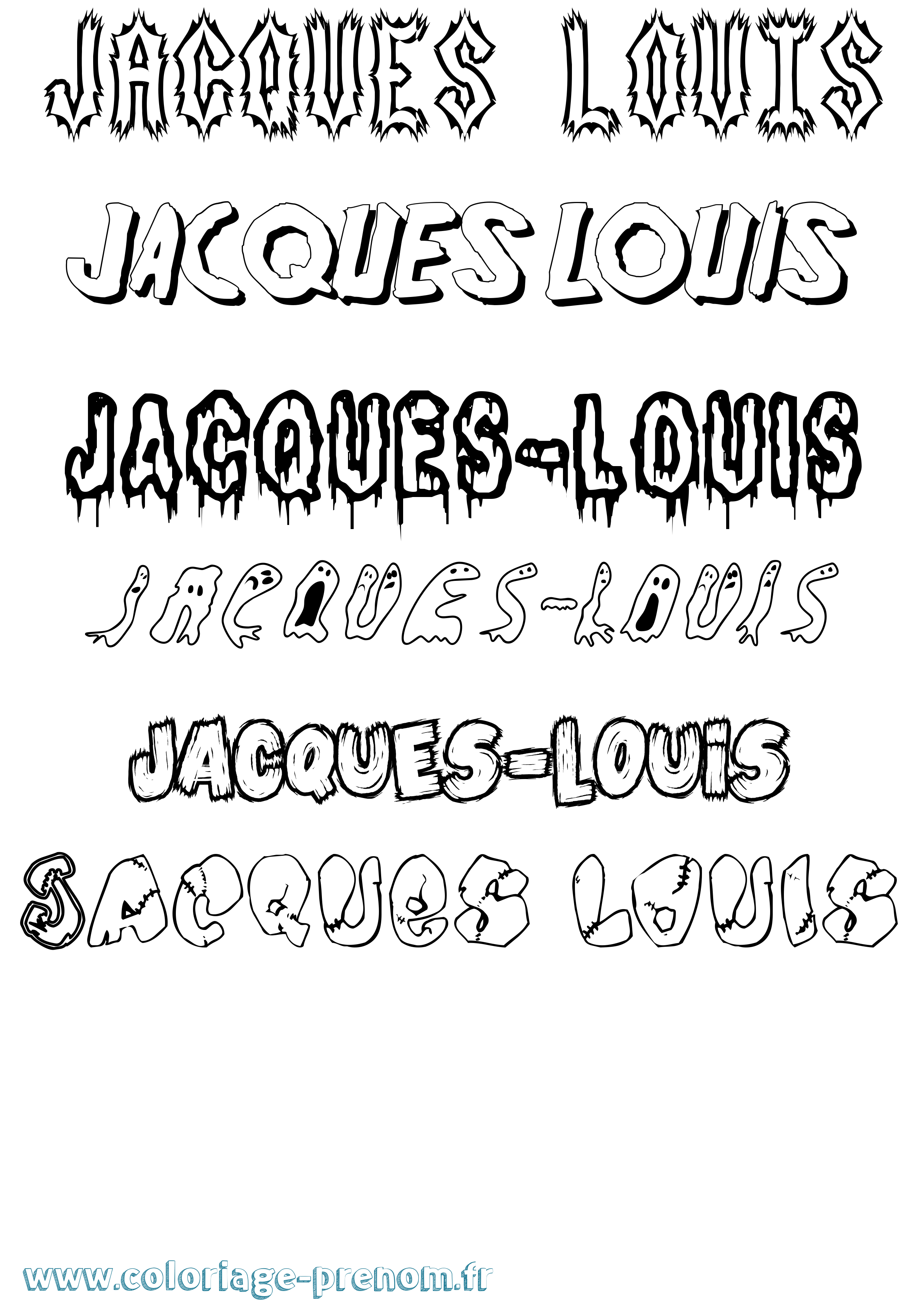 Coloriage Jacques-Louis Frisson Coloriage prénom Jacques-Louis Frisson