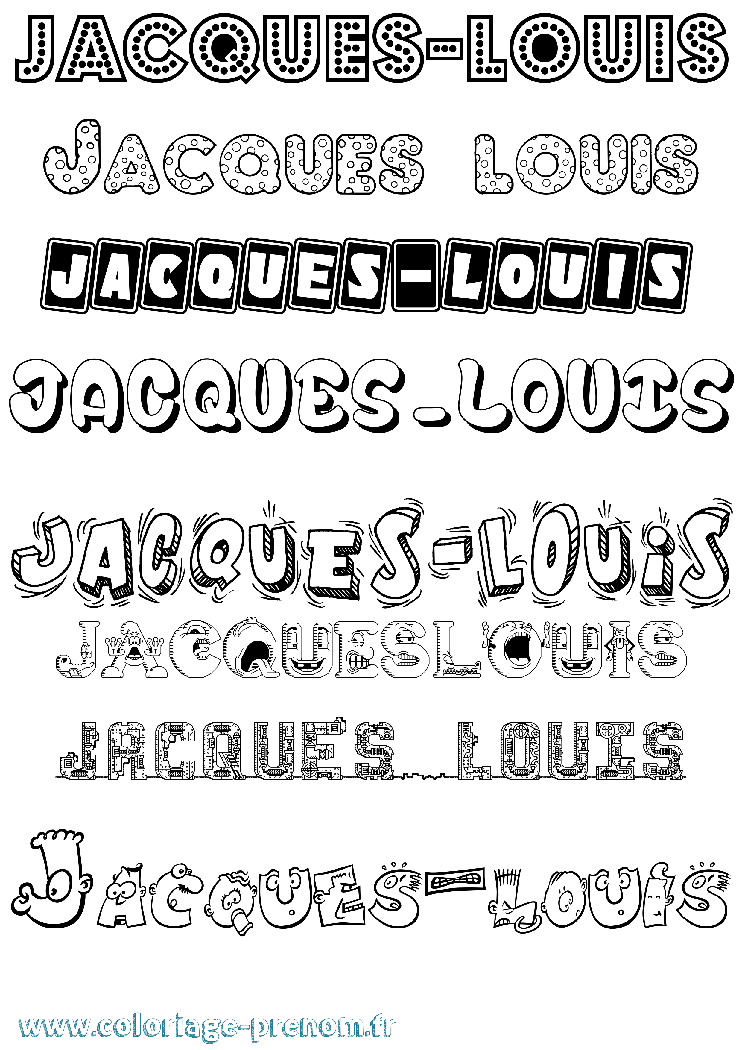 Coloriage Jacques-Louis Fun Coloriage prénom Jacques-Louis Fun