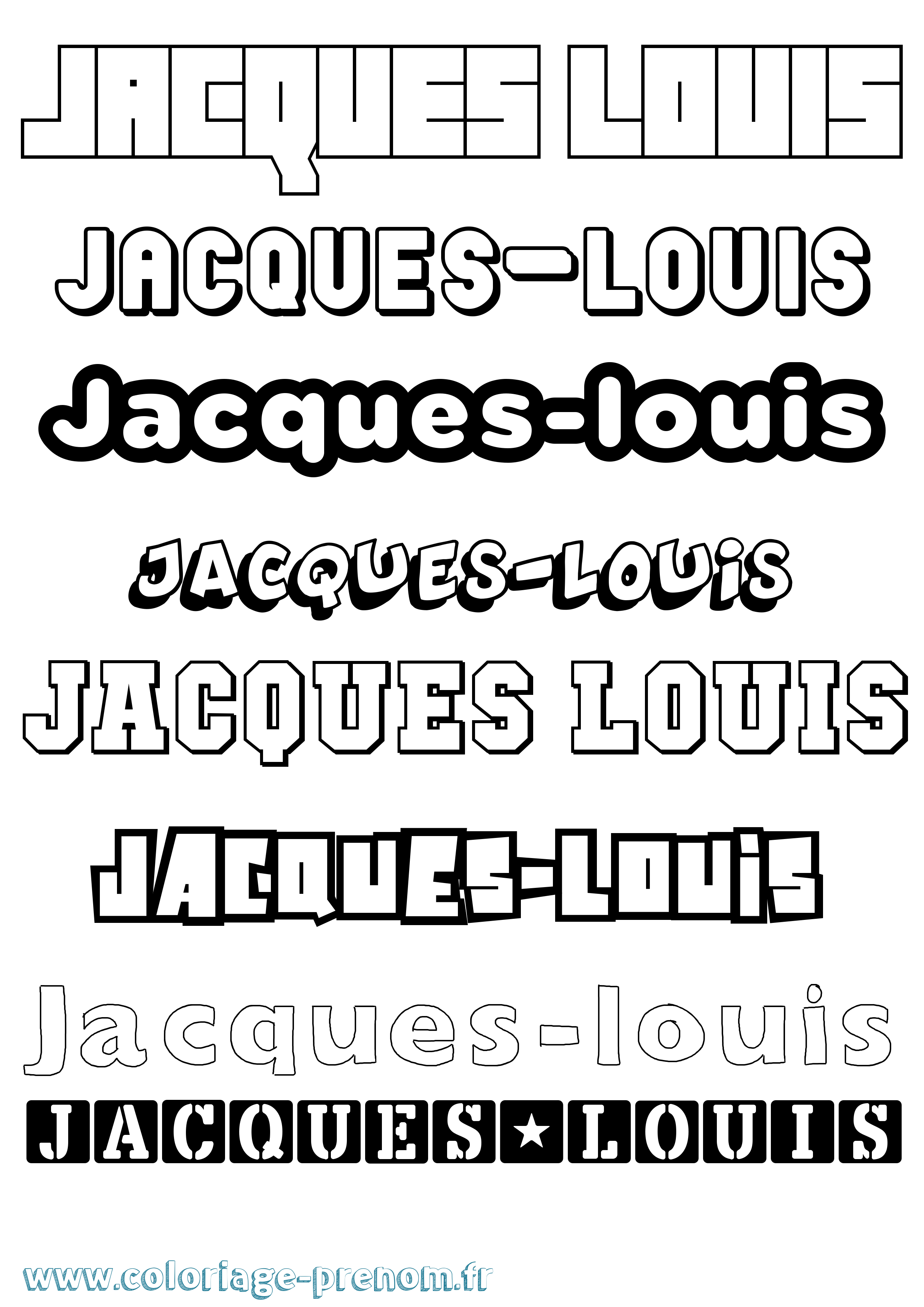 Coloriage Jacques-Louis Simple Coloriage prénom Jacques-Louis Simple