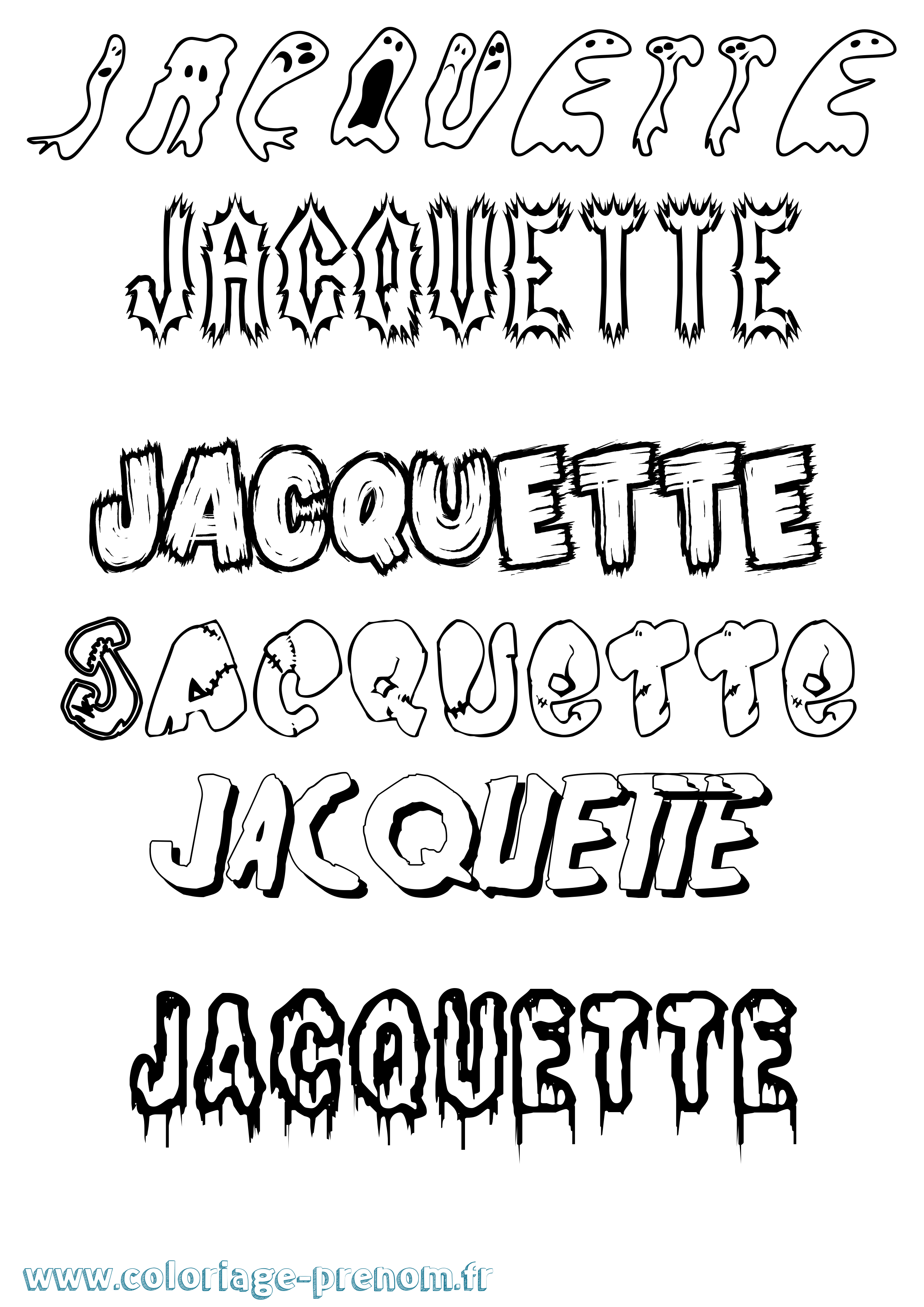 Coloriage Jacquette Frisson Coloriage prénom Jacquette Frisson