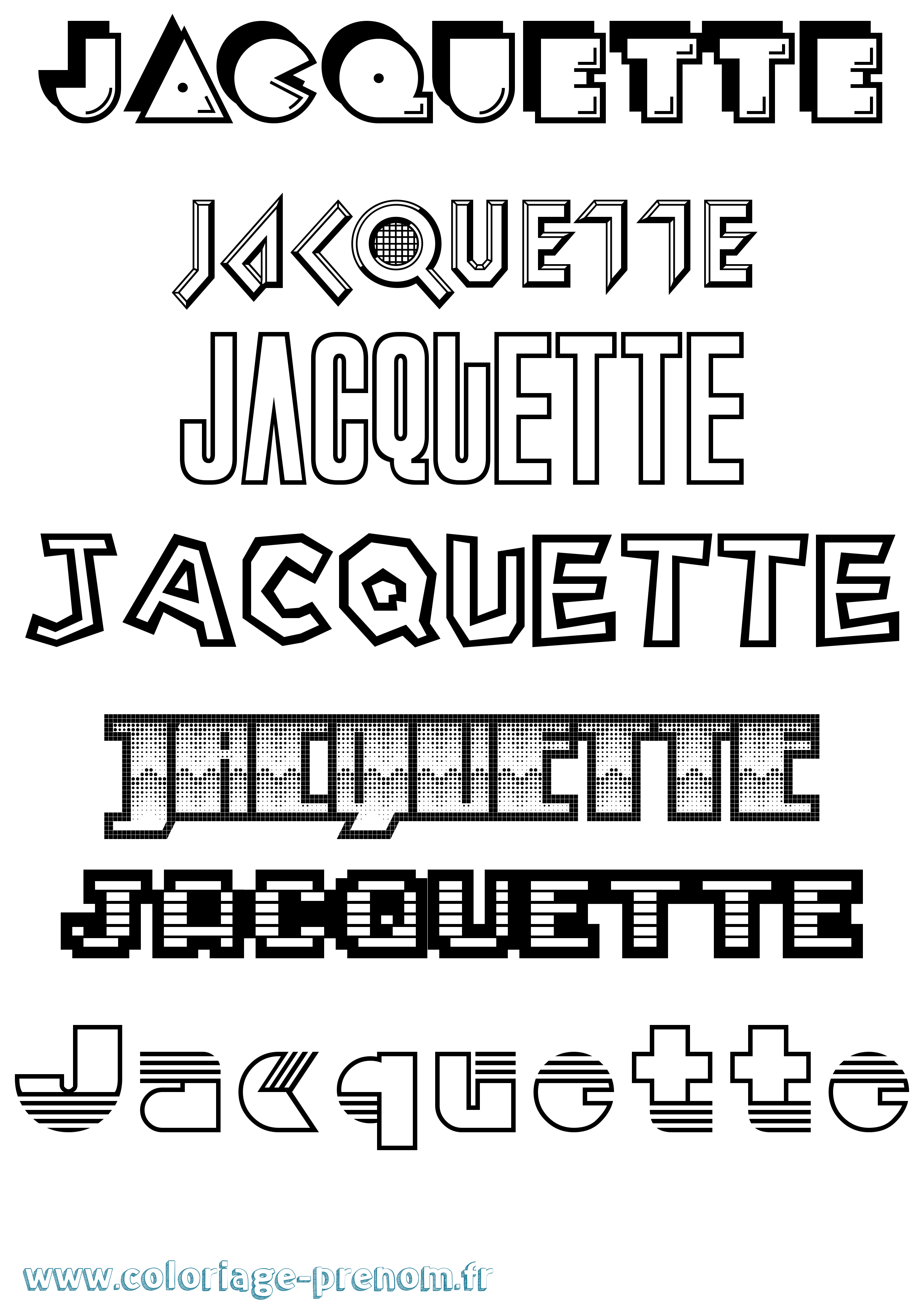 Coloriage prénom Jacquette Jeux Vidéos