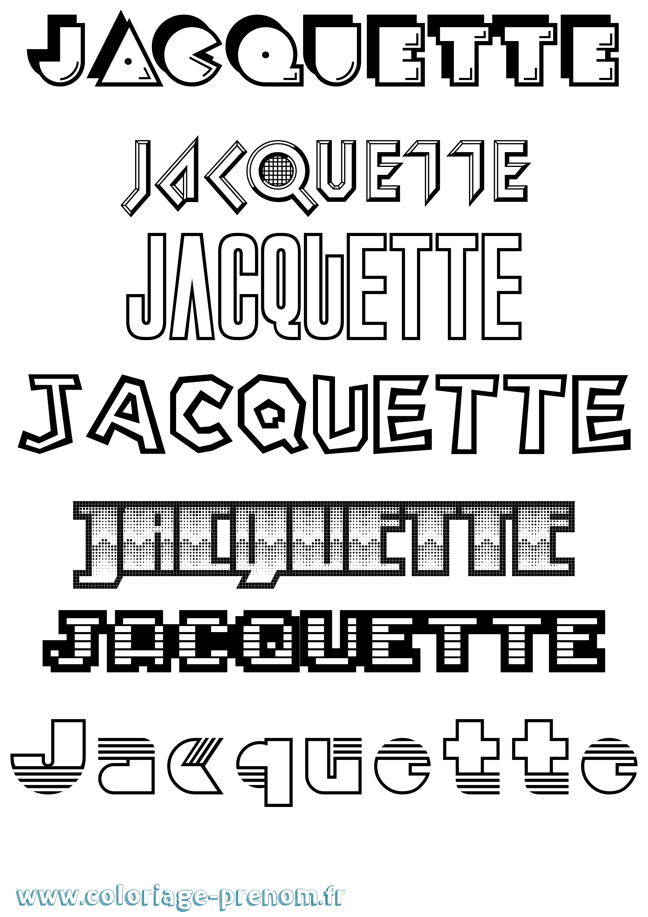 Coloriage Jacquette Jeux Vidéos Coloriage prénom Jacquette Jeux Vidéos