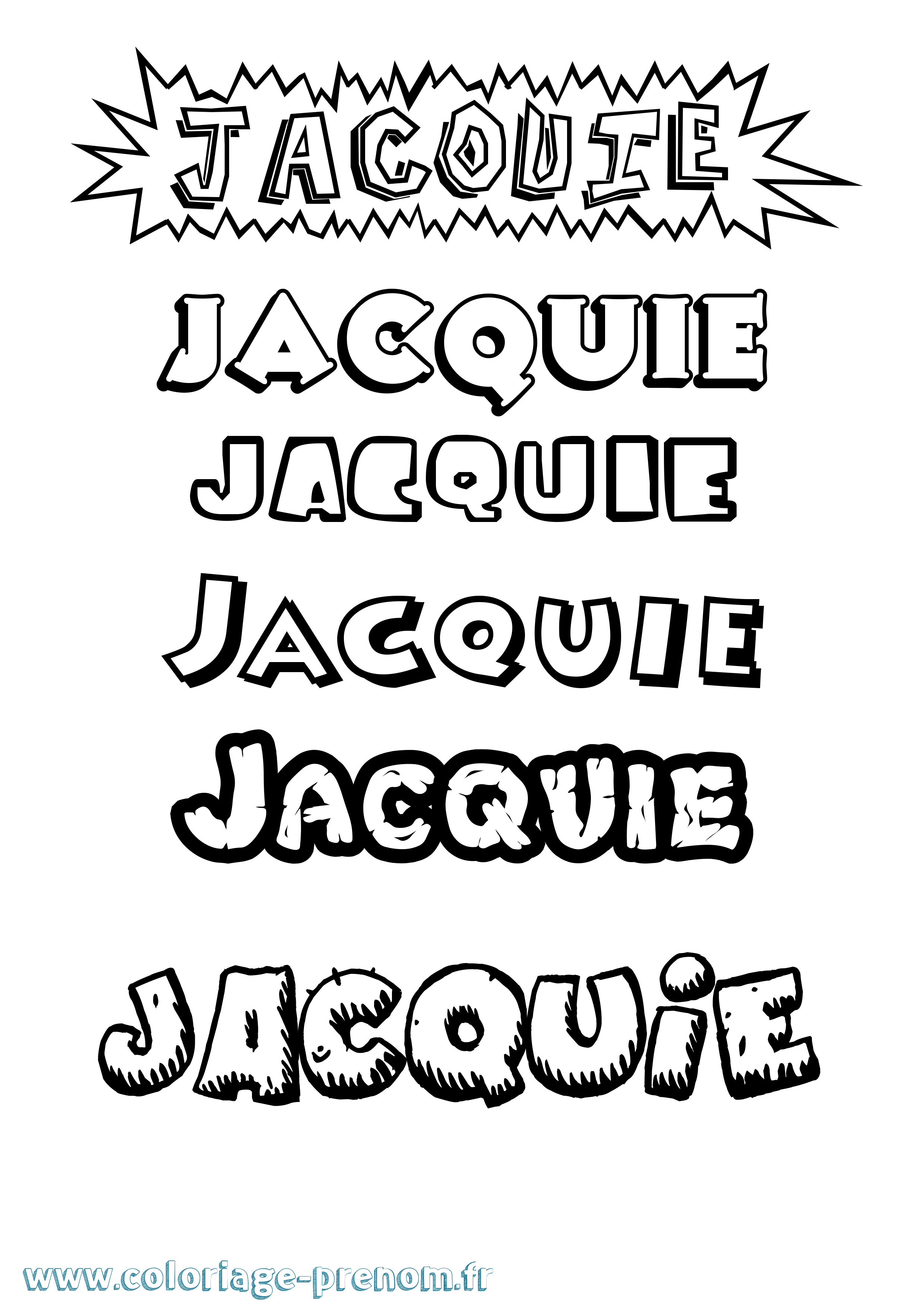Coloriage prénom Jacquie Dessin Animé