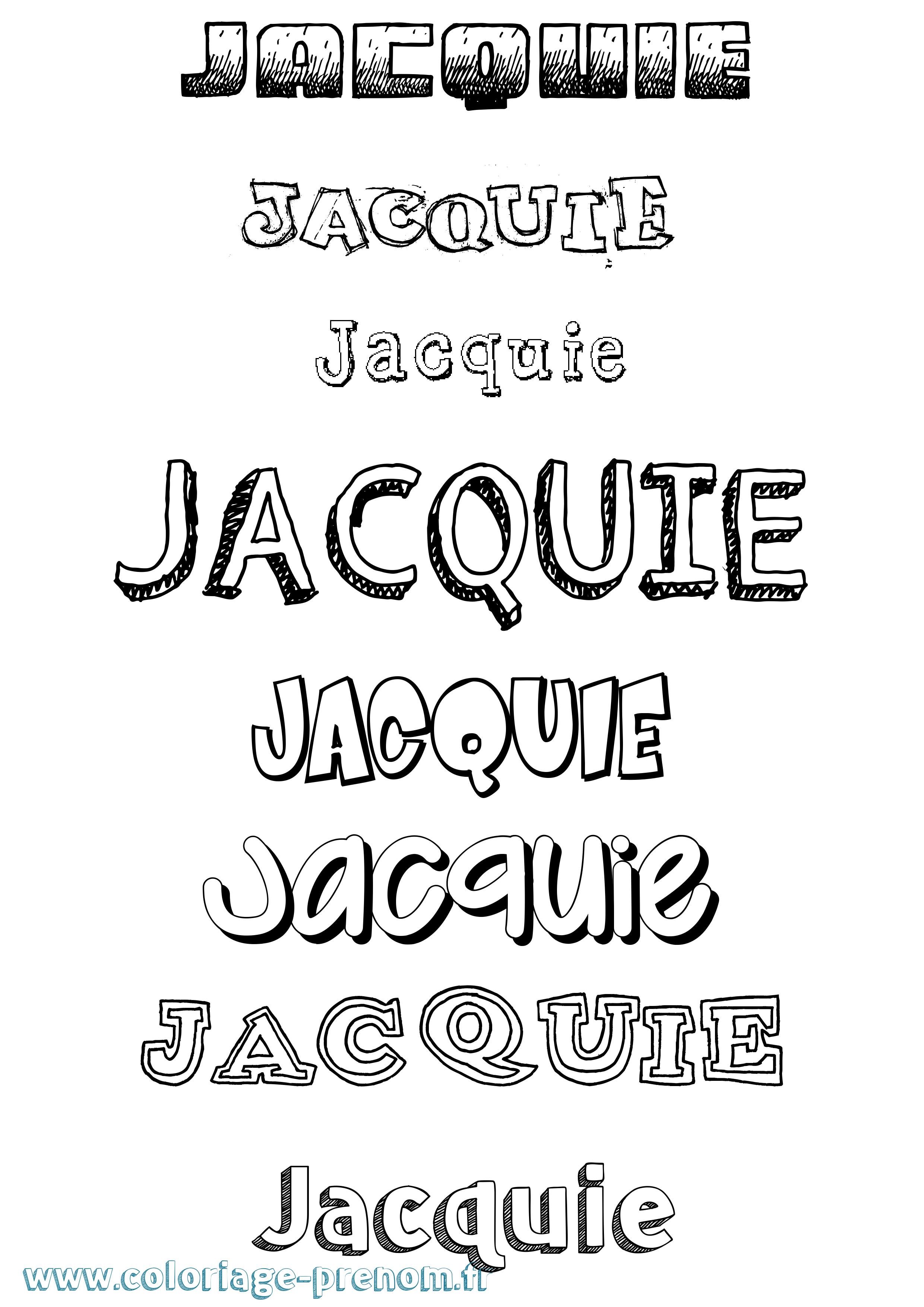 Coloriage prénom Jacquie Dessiné