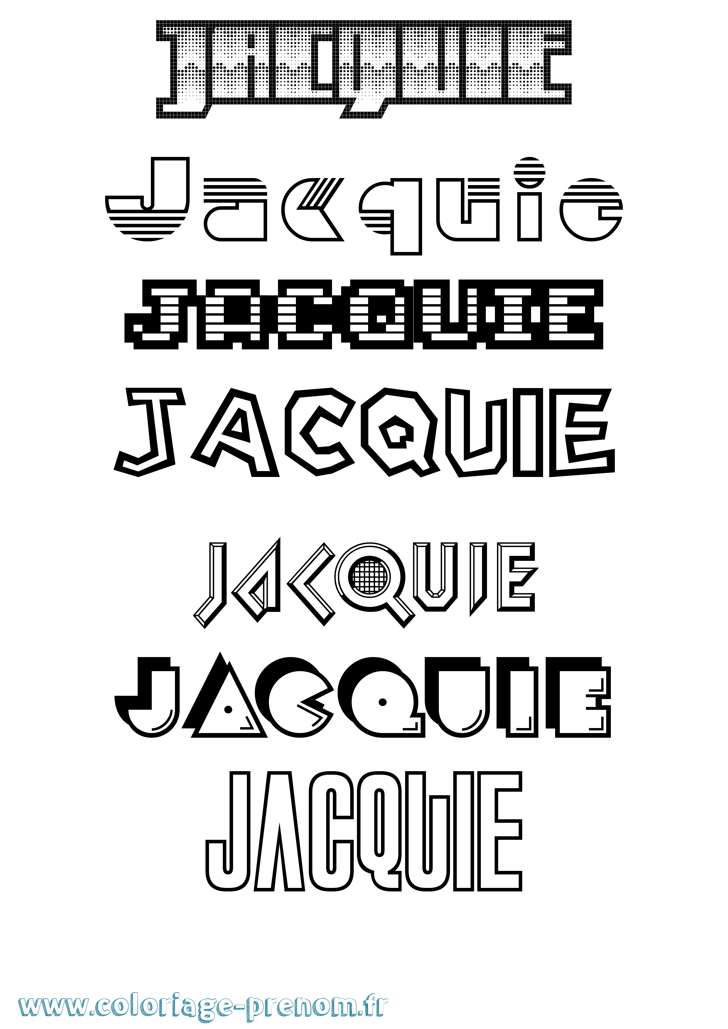 Coloriage prénom Jacquie Jeux Vidéos