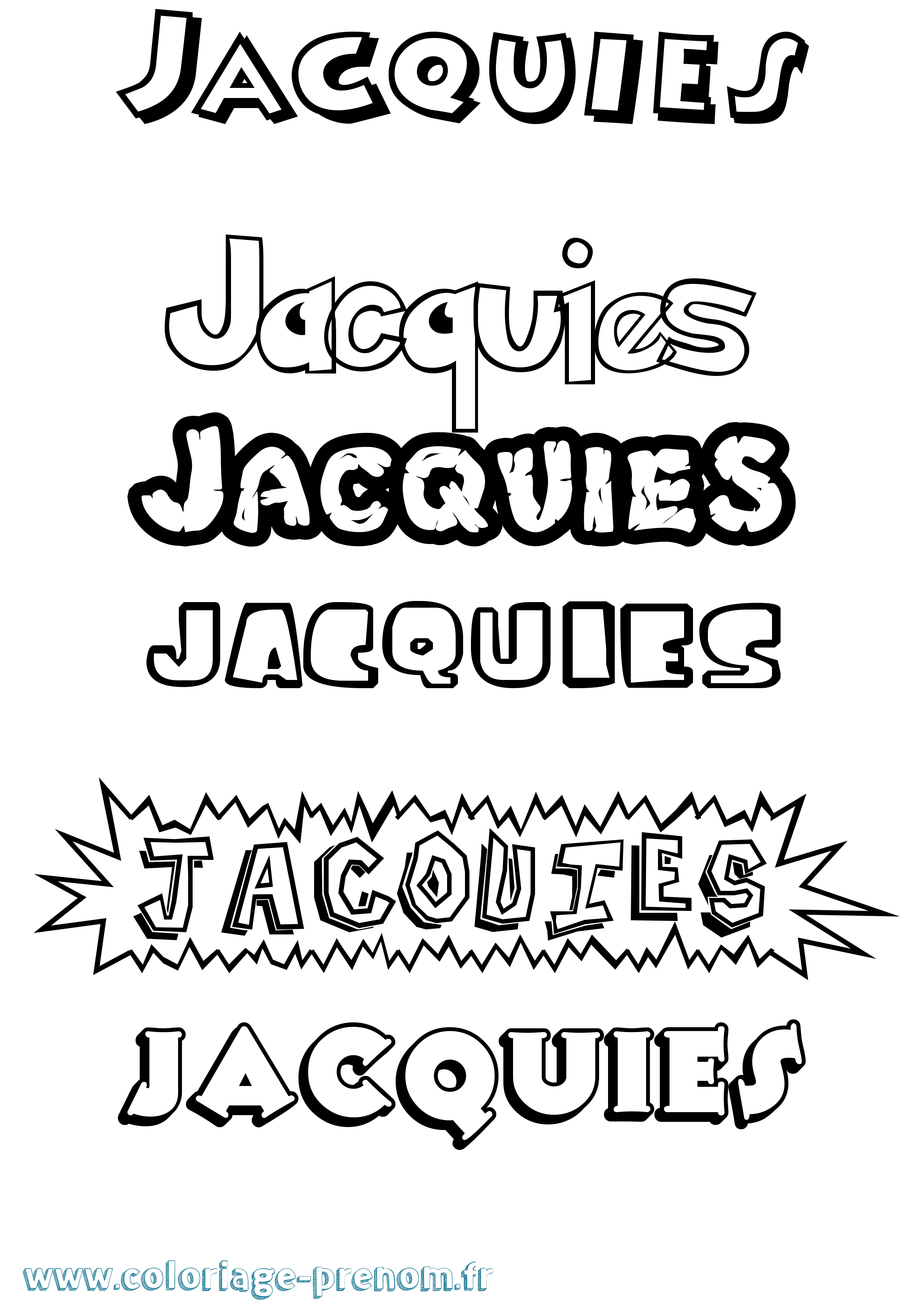 Coloriage prénom Jacquies Dessin Animé