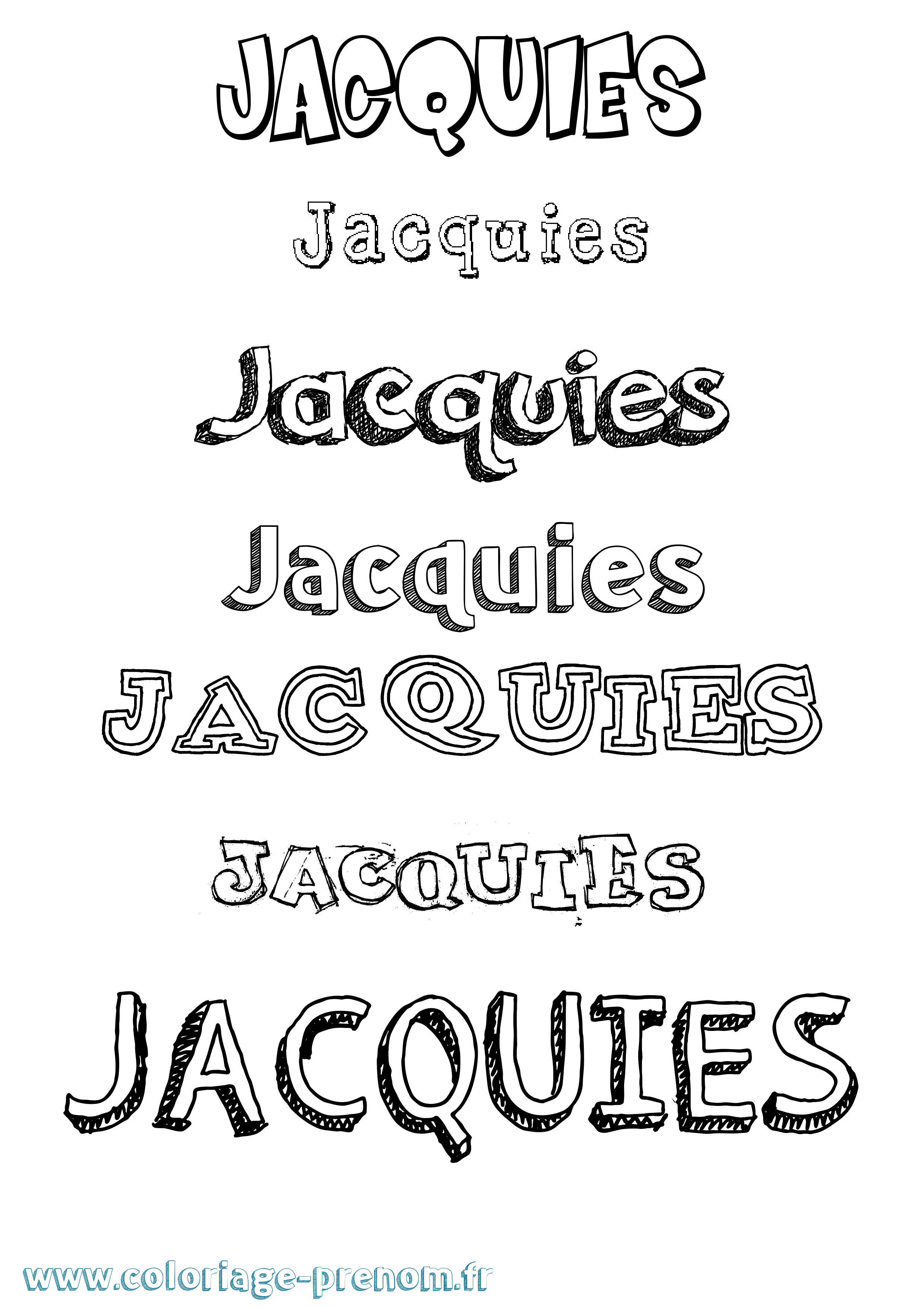 Coloriage prénom Jacquies Dessiné
