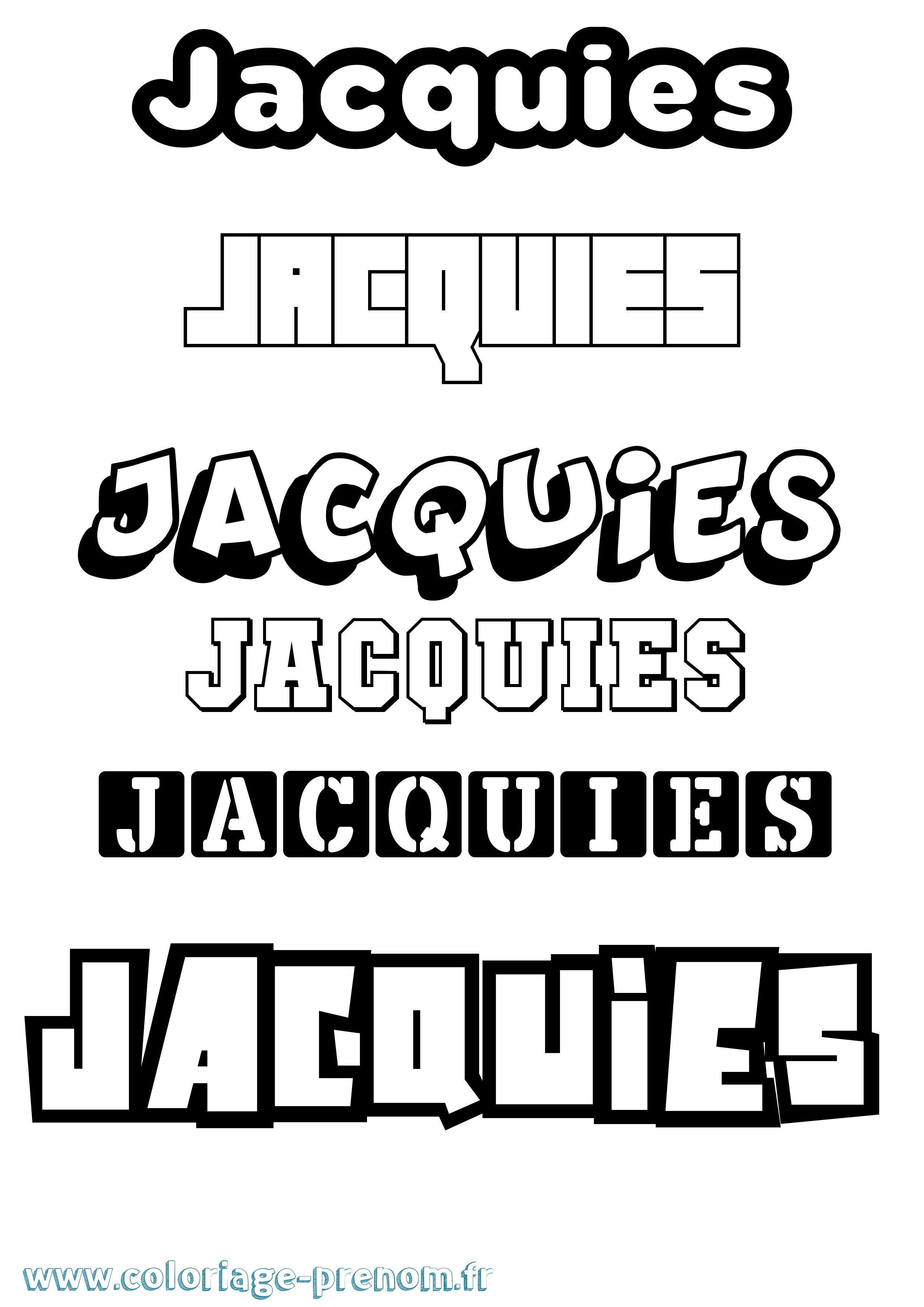 Coloriage prénom Jacquies Simple