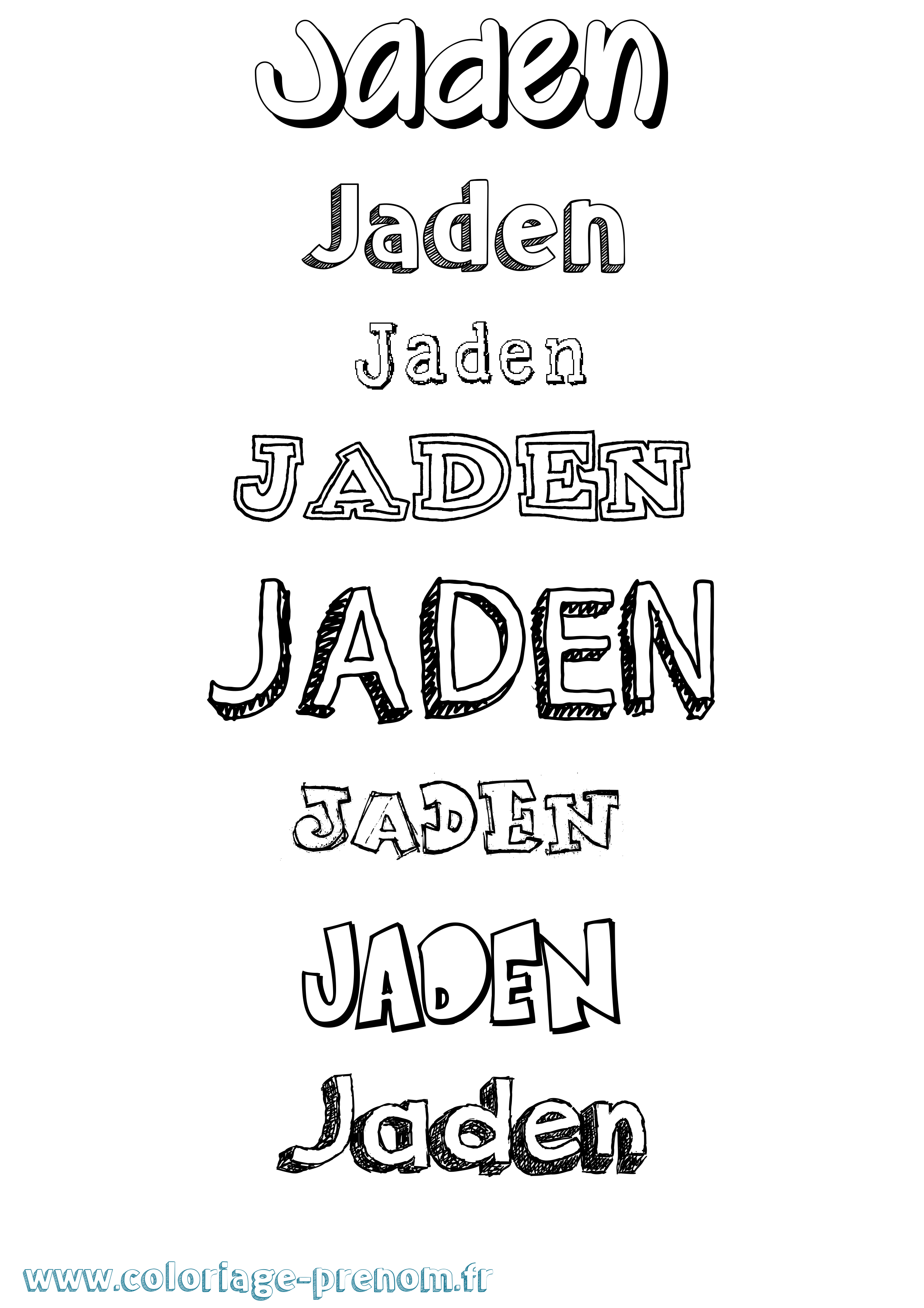 Coloriage prénom Jaden Dessiné