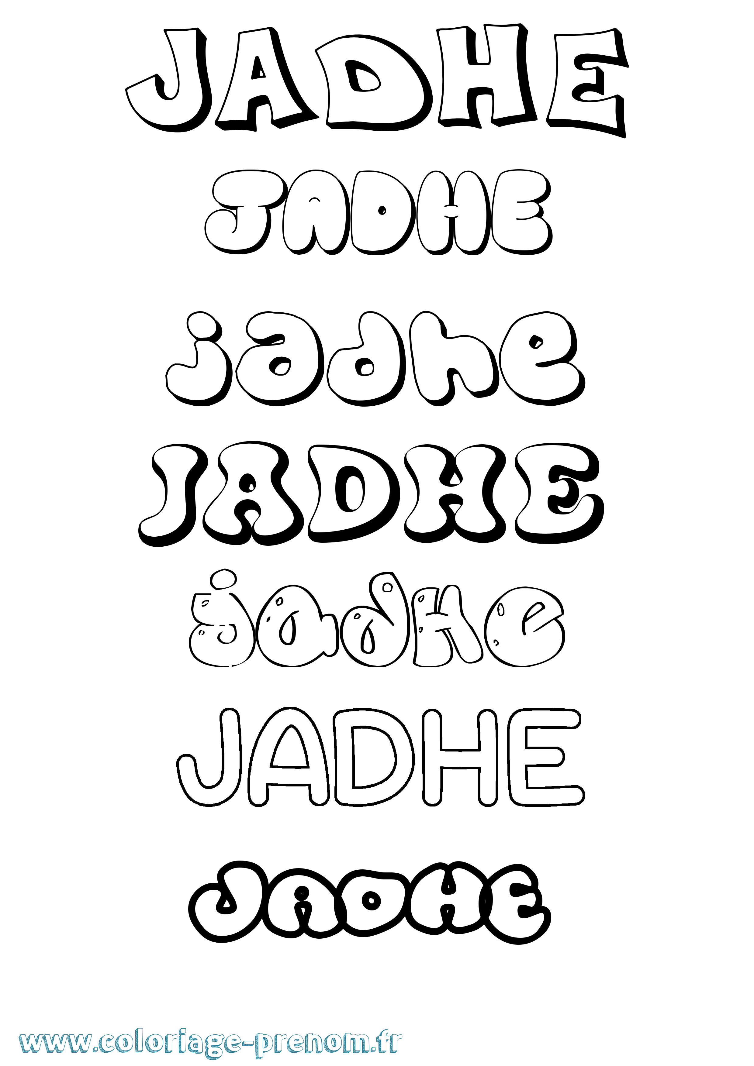 Coloriage Jadhe Bubble Coloriage prénom Jadhe Bubble