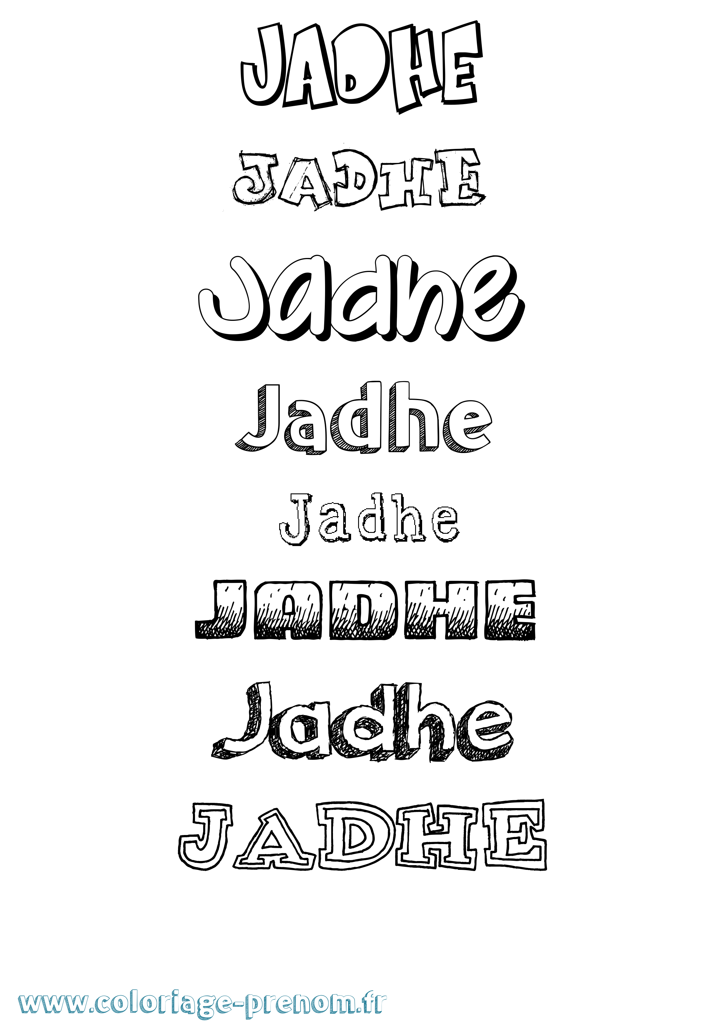 Coloriage Jadhe Dessiné Coloriage prénom Jadhe Dessiné