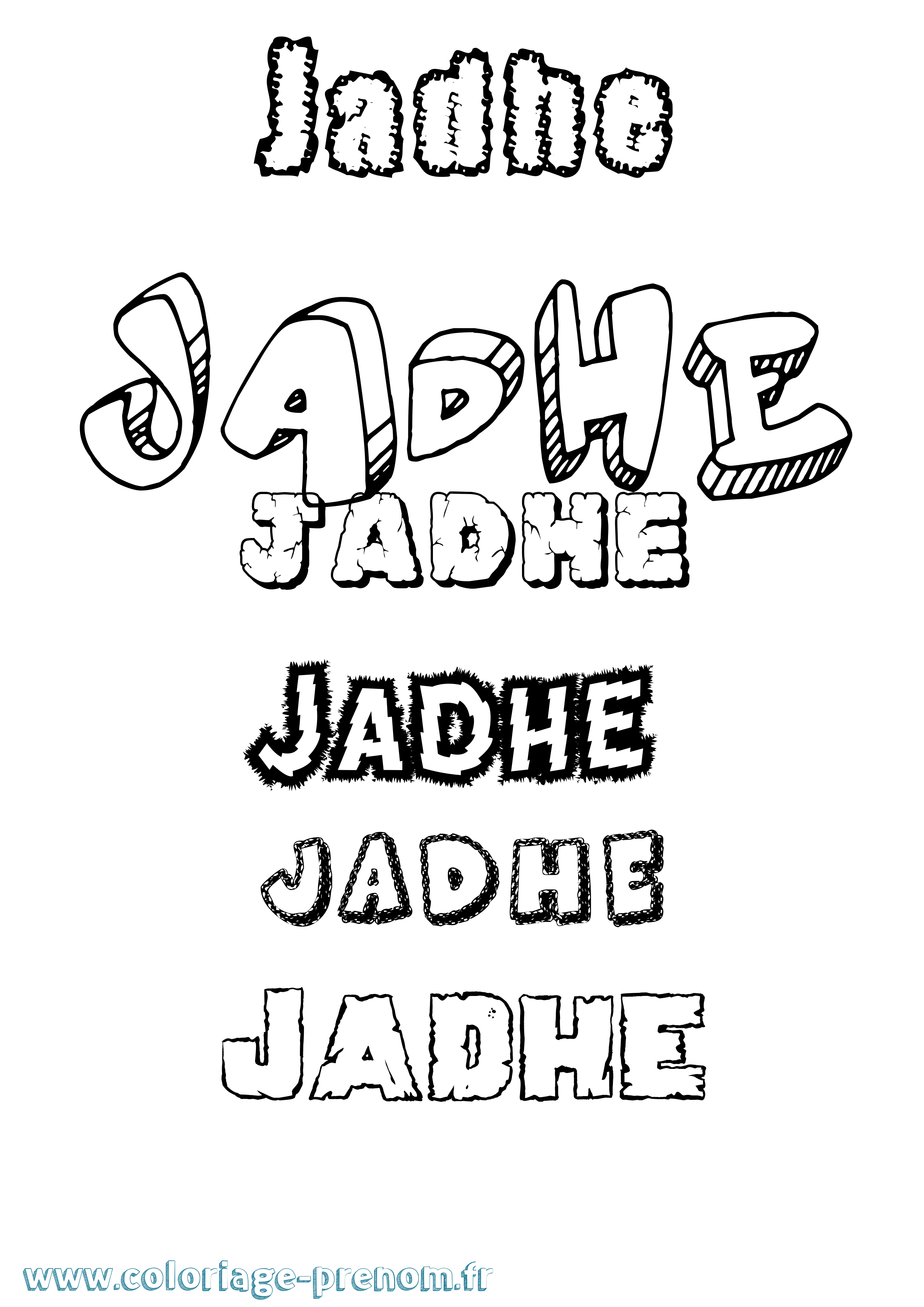 Coloriage Jadhe Destructuré Coloriage prénom Jadhe Destructuré