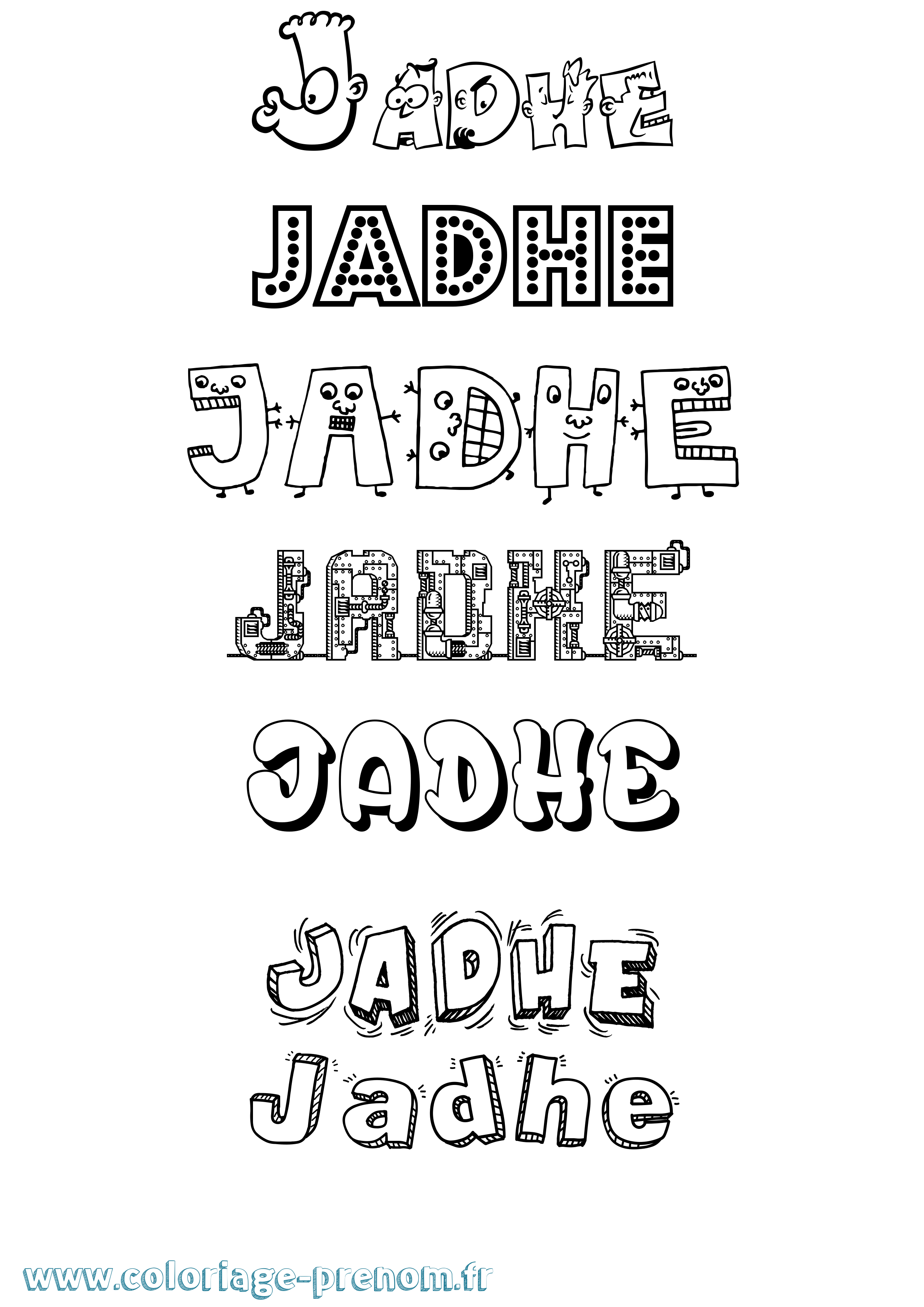 Coloriage Jadhe Fun Coloriage prénom Jadhe Fun