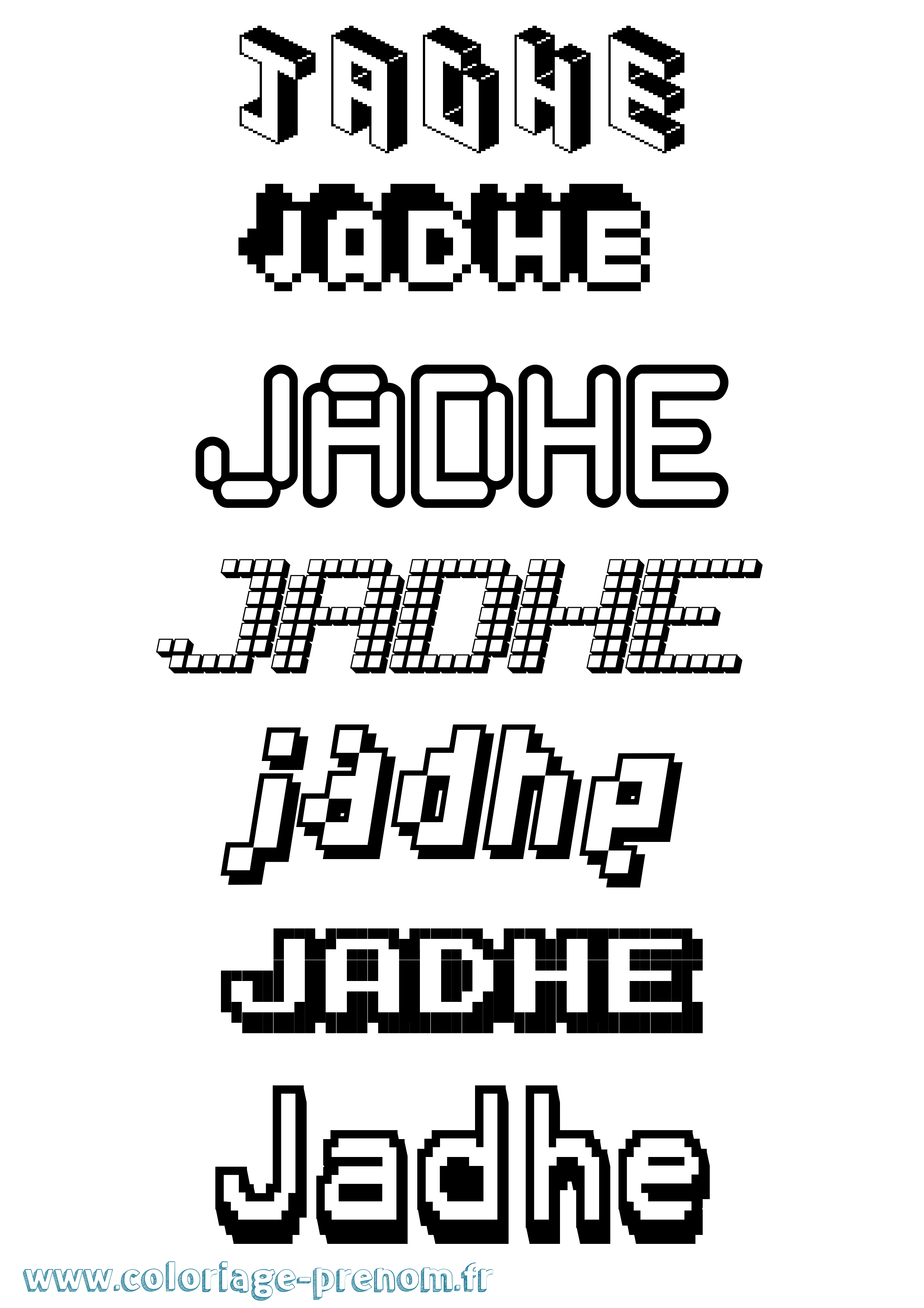Coloriage Jadhe Pixel Coloriage prénom Jadhe Pixel