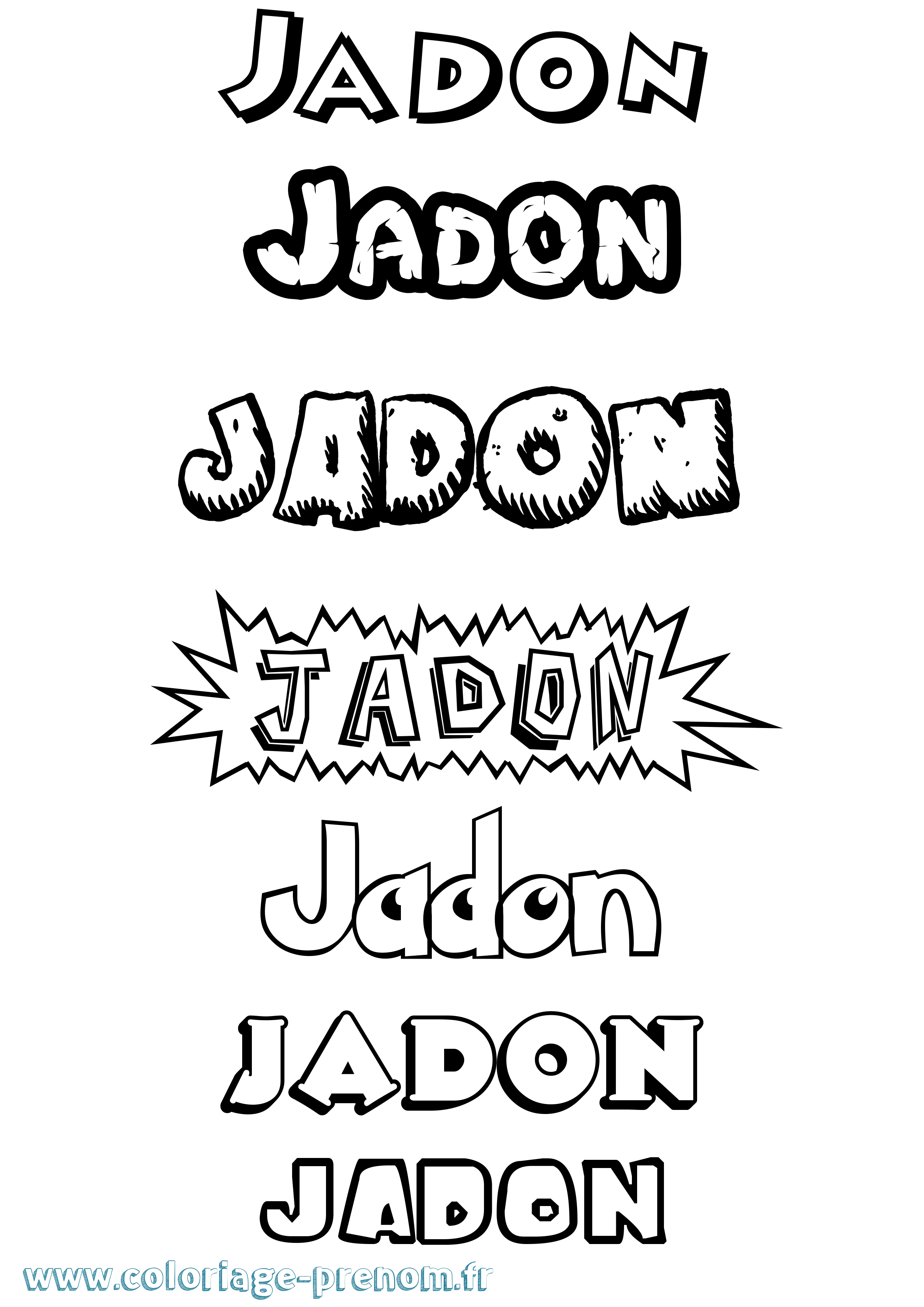 Coloriage prénom Jadon Dessin Animé
