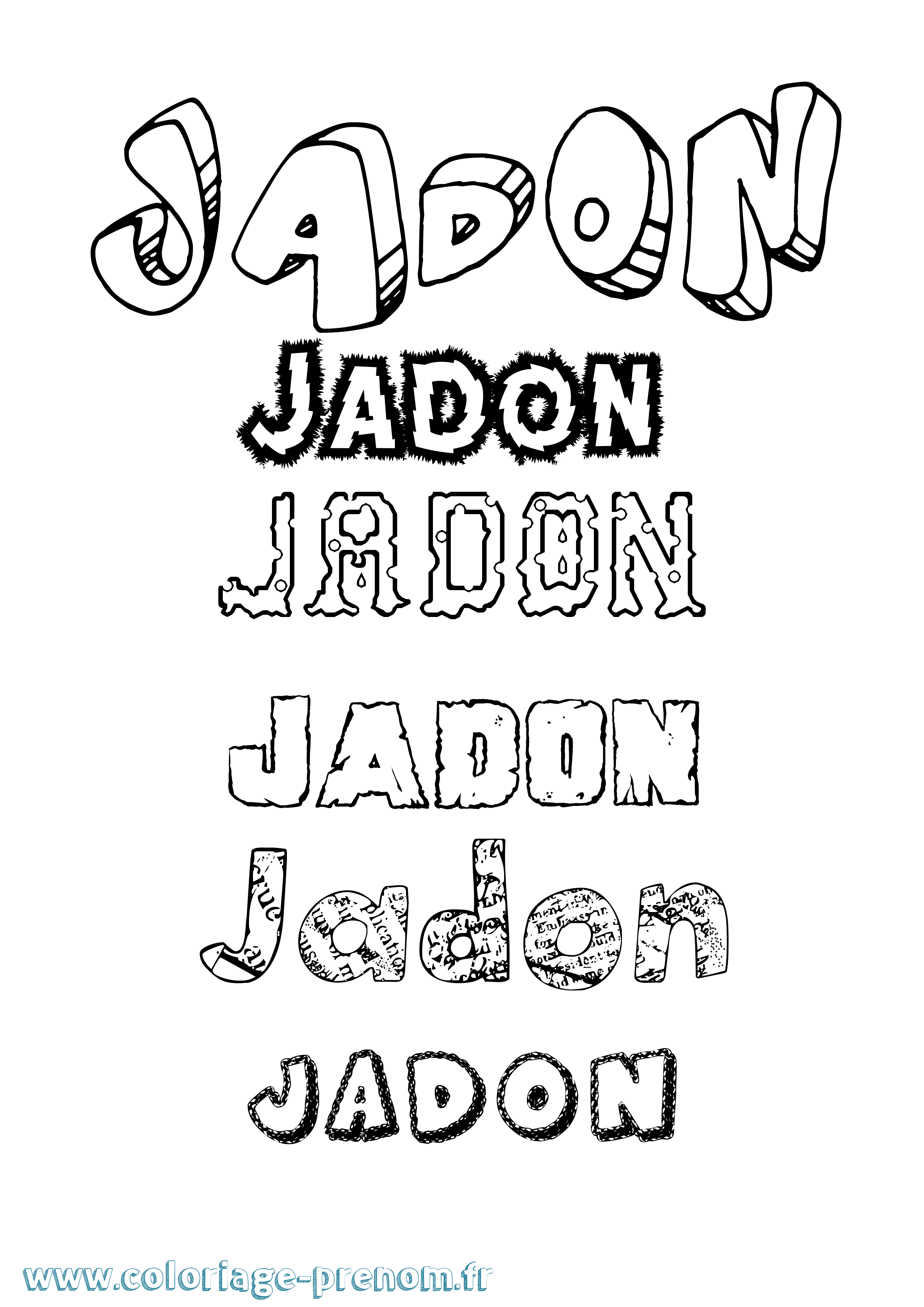 Coloriage prénom Jadon Destructuré
