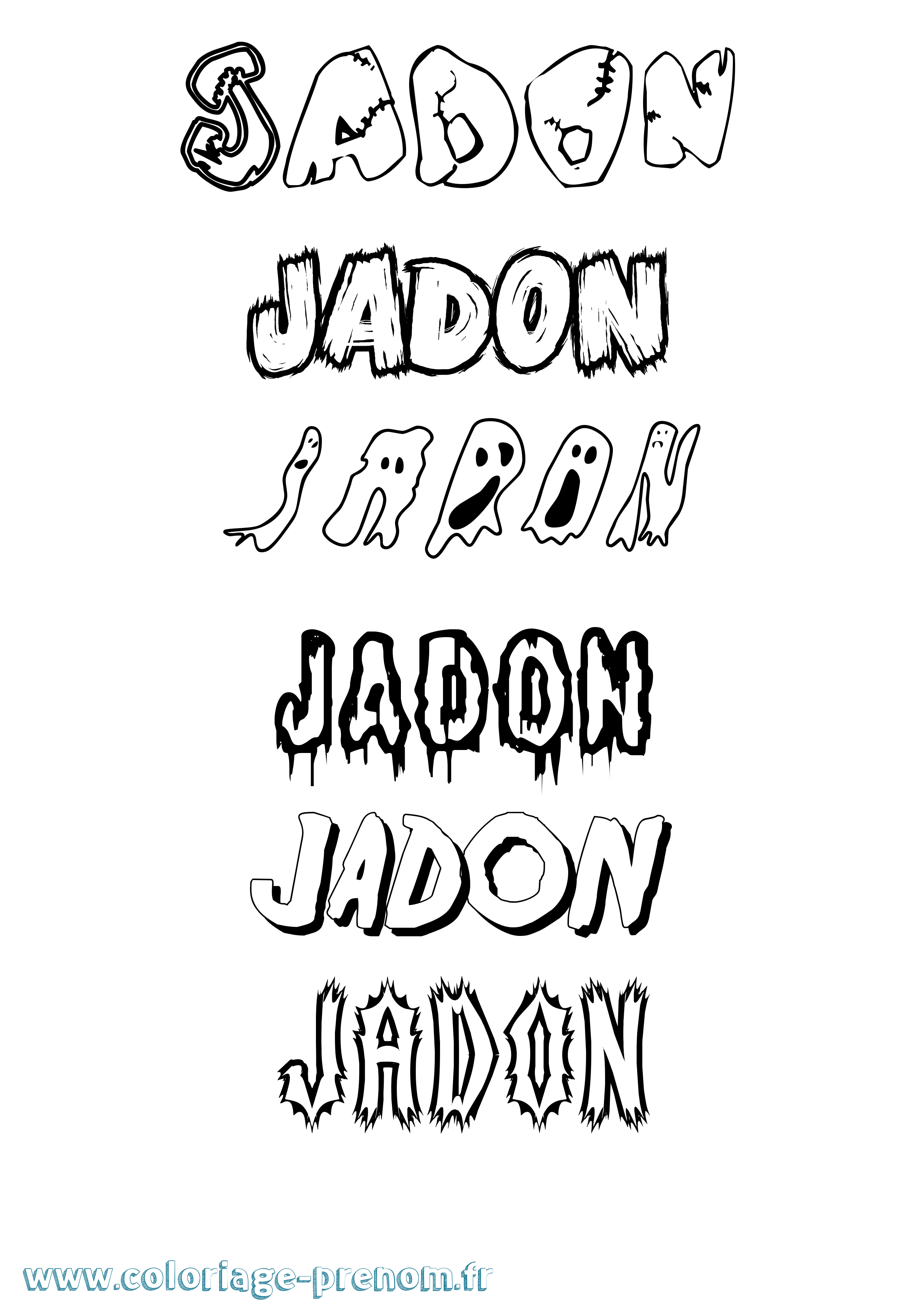Coloriage prénom Jadon Frisson