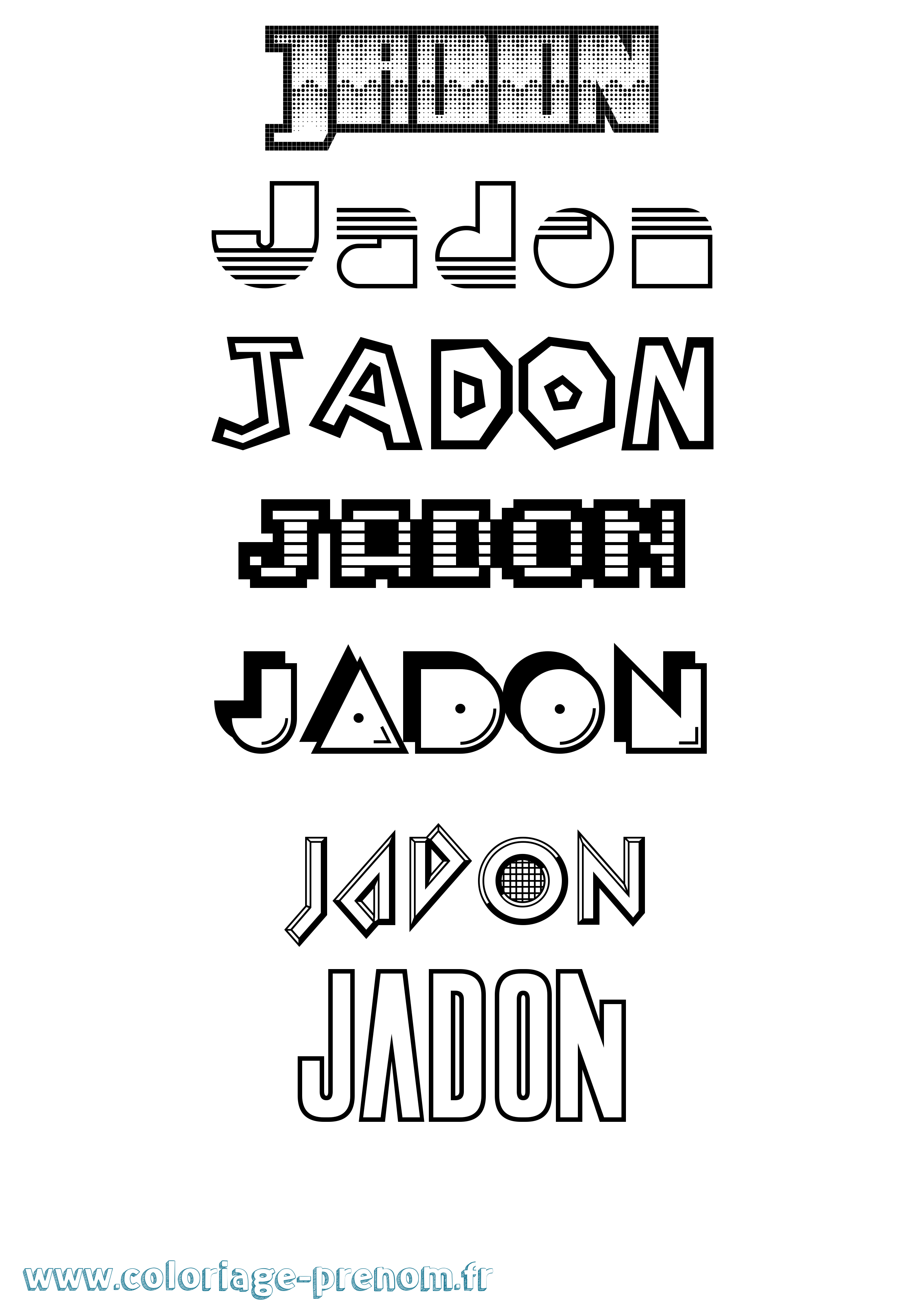 Coloriage prénom Jadon Jeux Vidéos