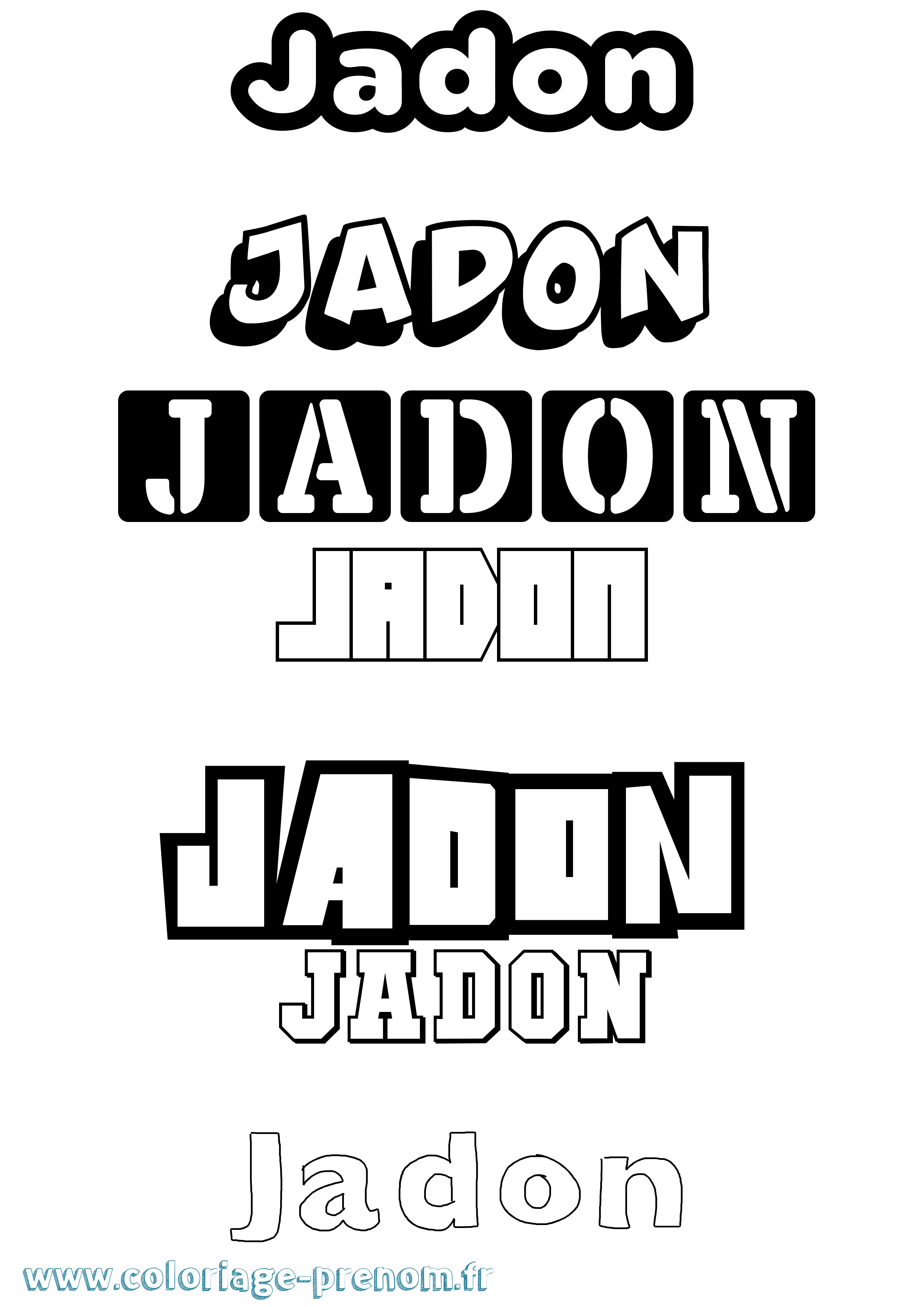 Coloriage prénom Jadon Simple
