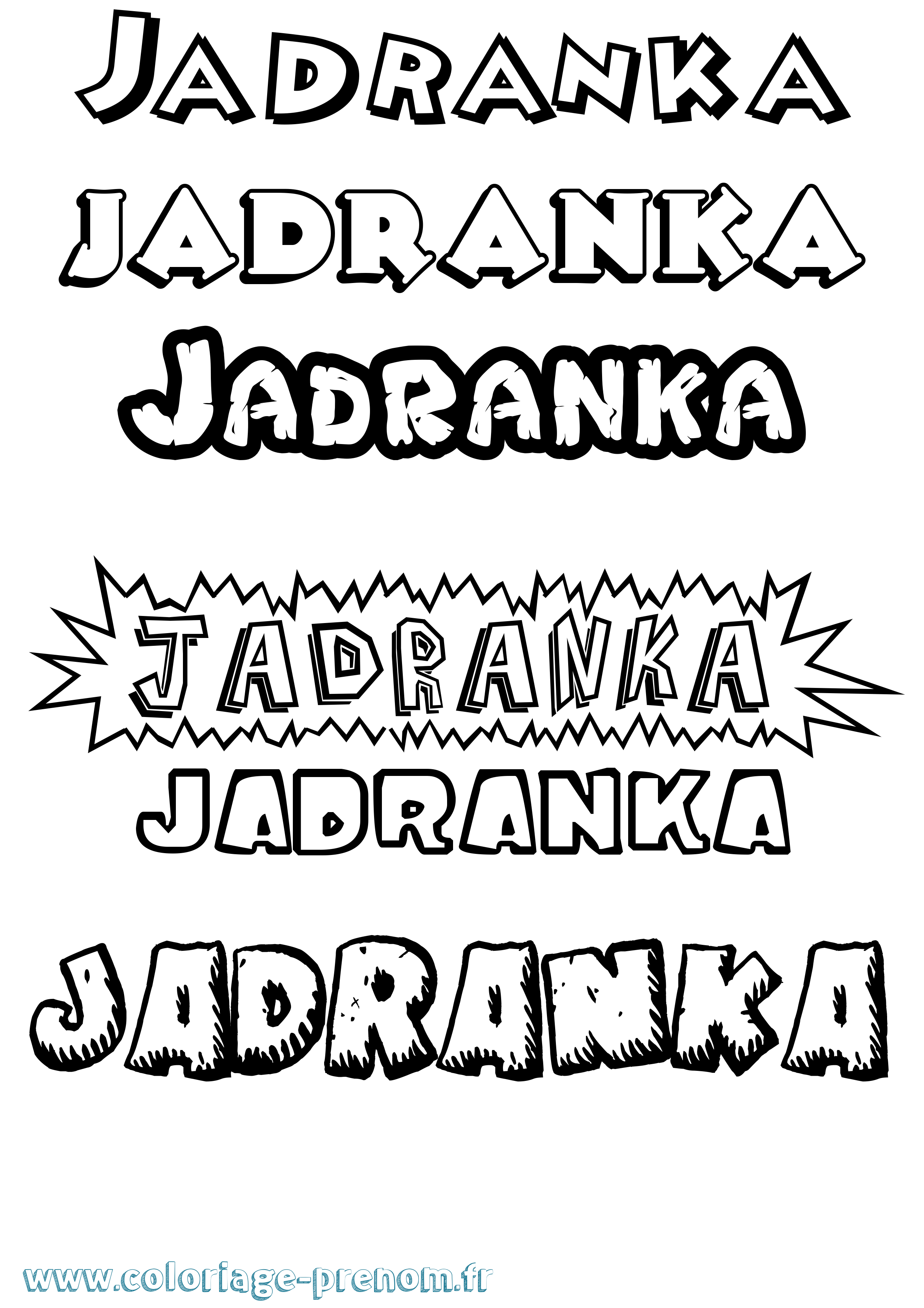 Coloriage prénom Jadranka Dessin Animé