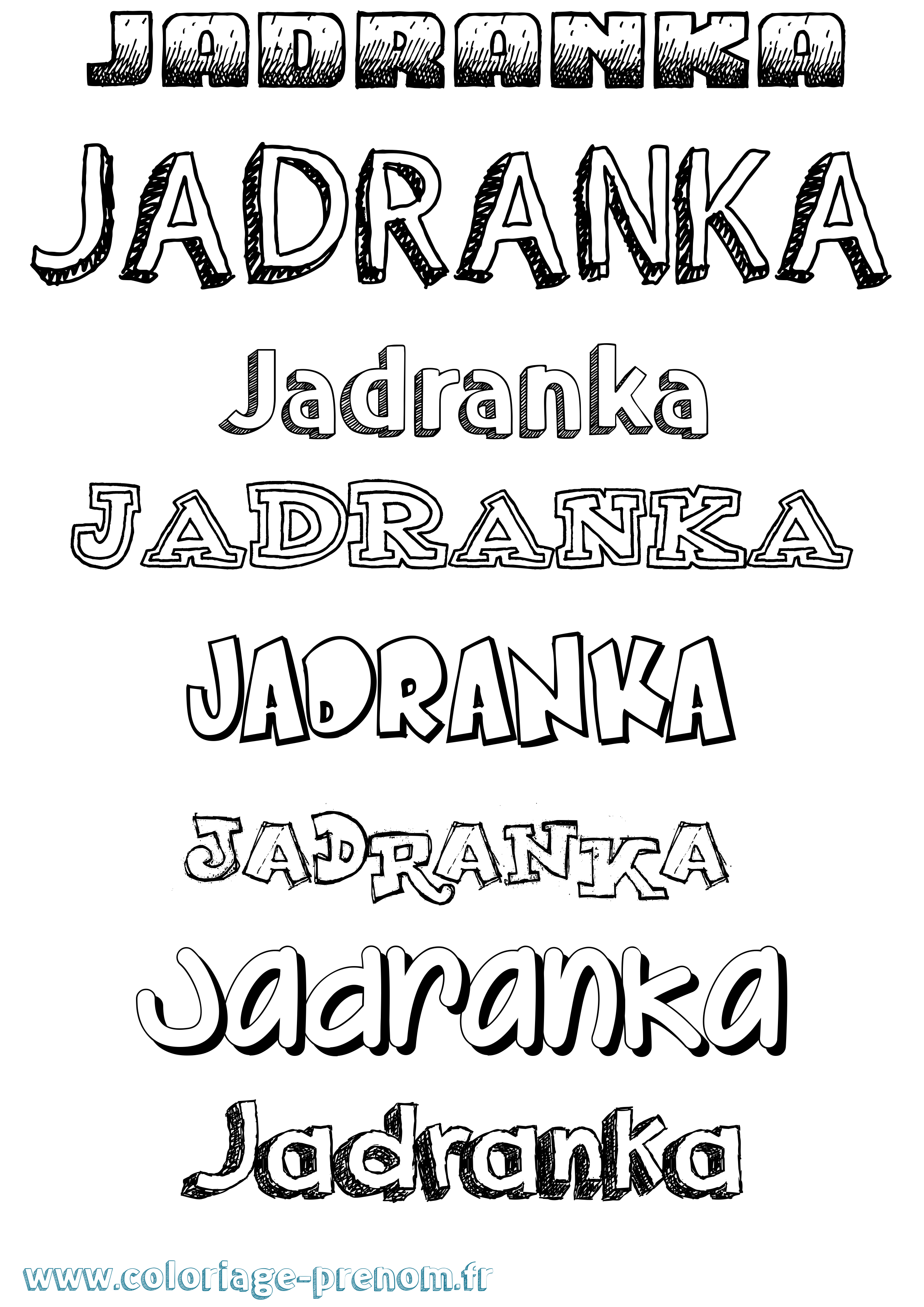 Coloriage prénom Jadranka Dessiné
