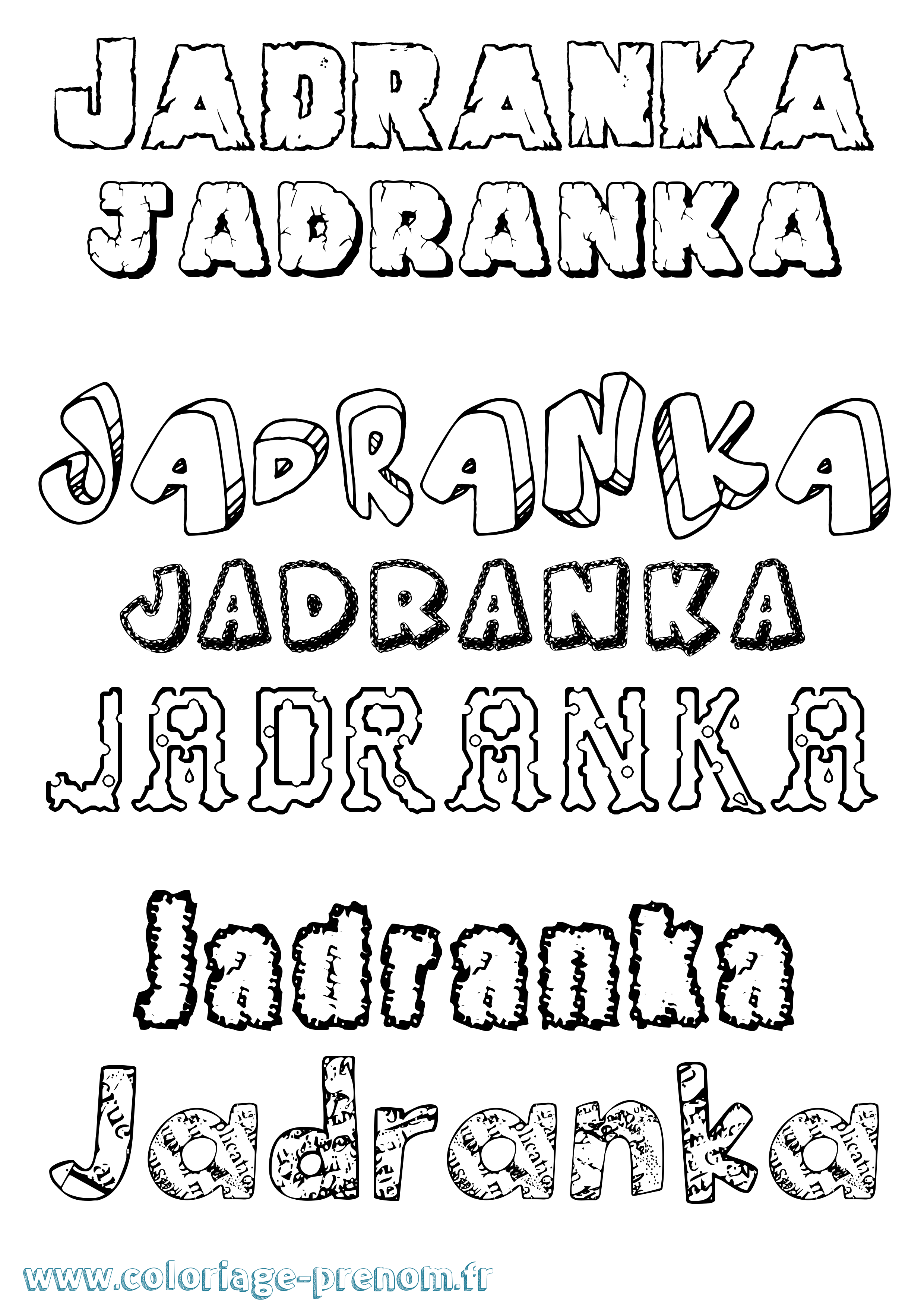 Coloriage prénom Jadranka Destructuré