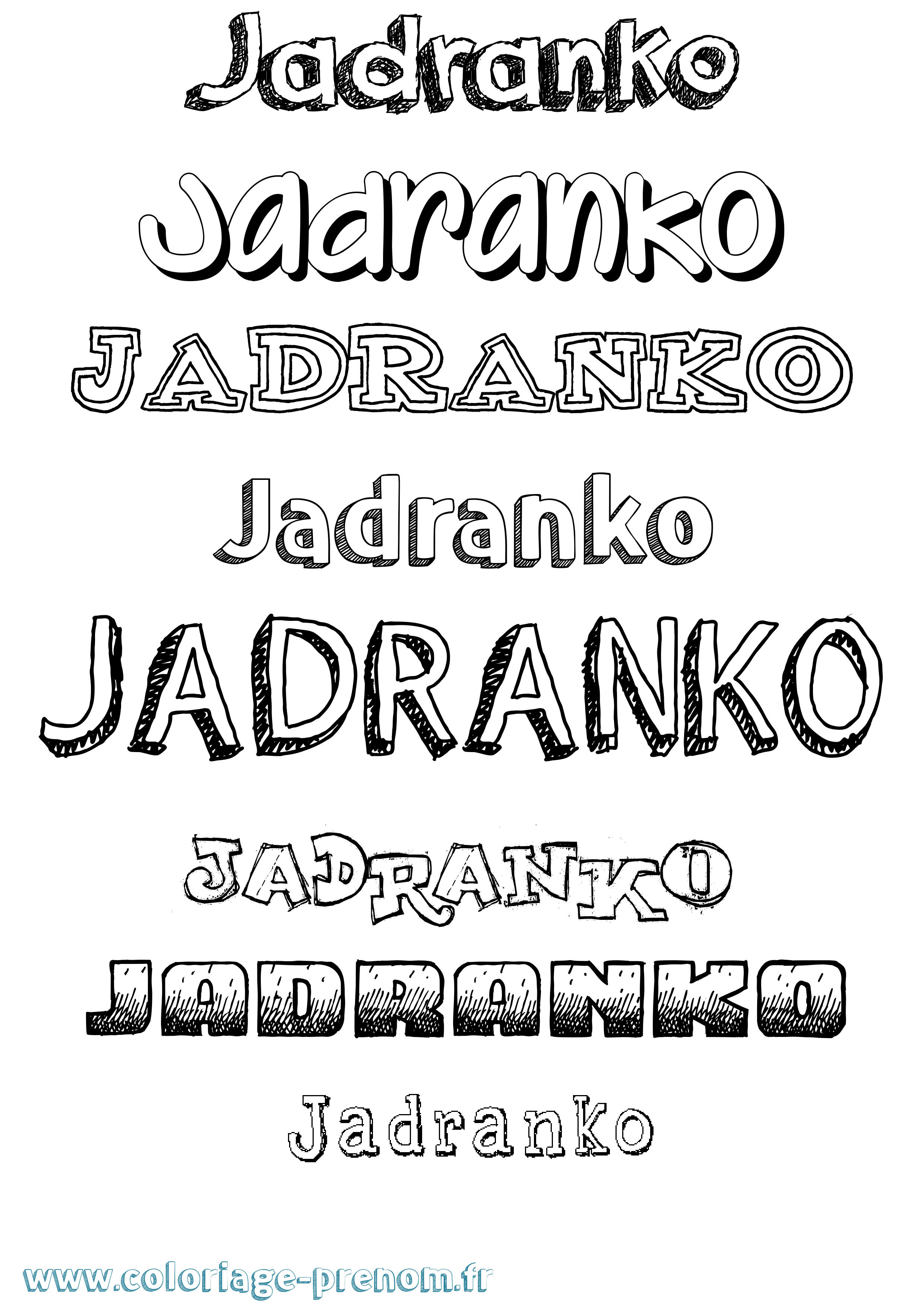 Coloriage Jadranko Dessiné Coloriage prénom Jadranko Dessiné