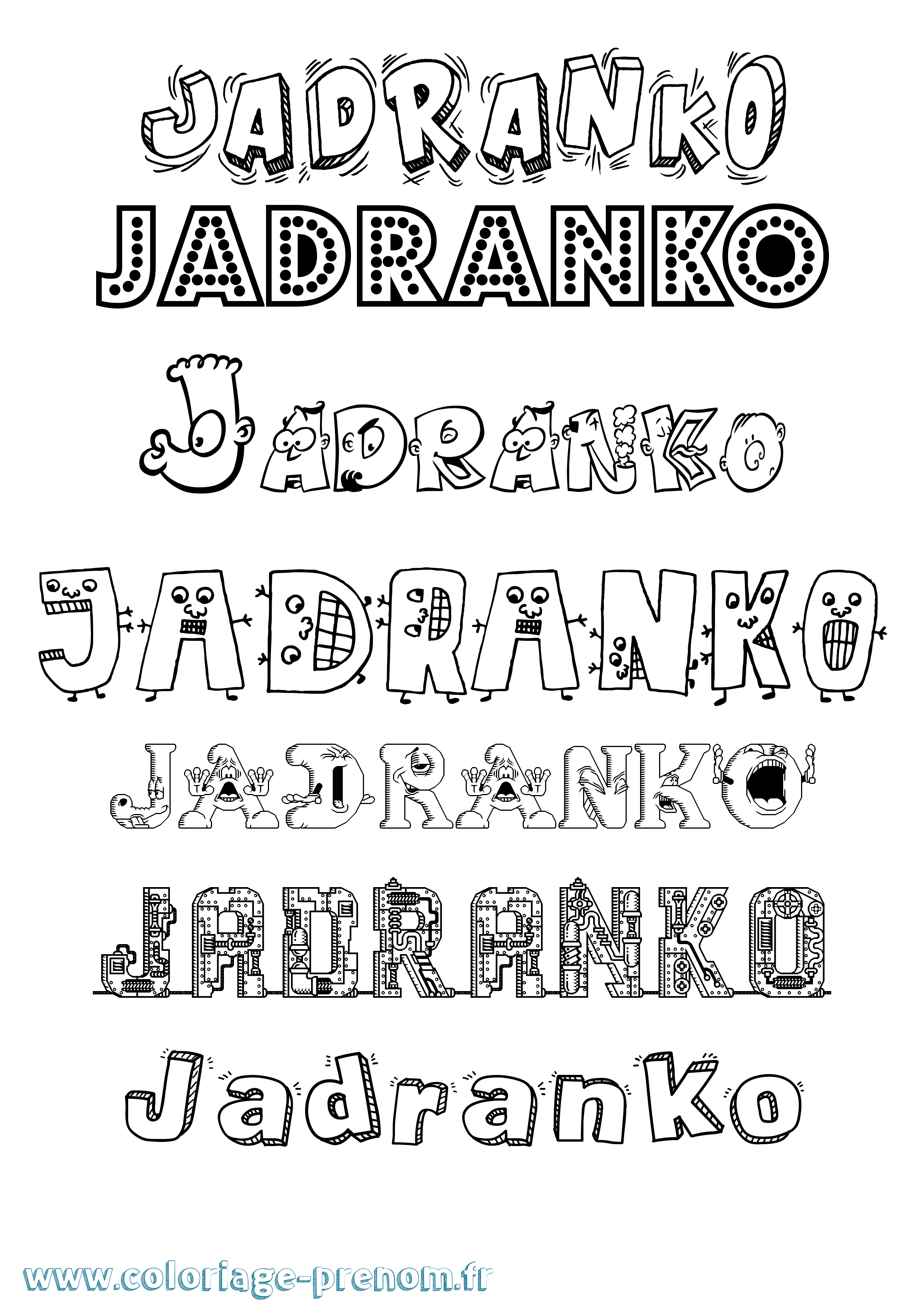 Coloriage Jadranko Fun Coloriage prénom Jadranko Fun