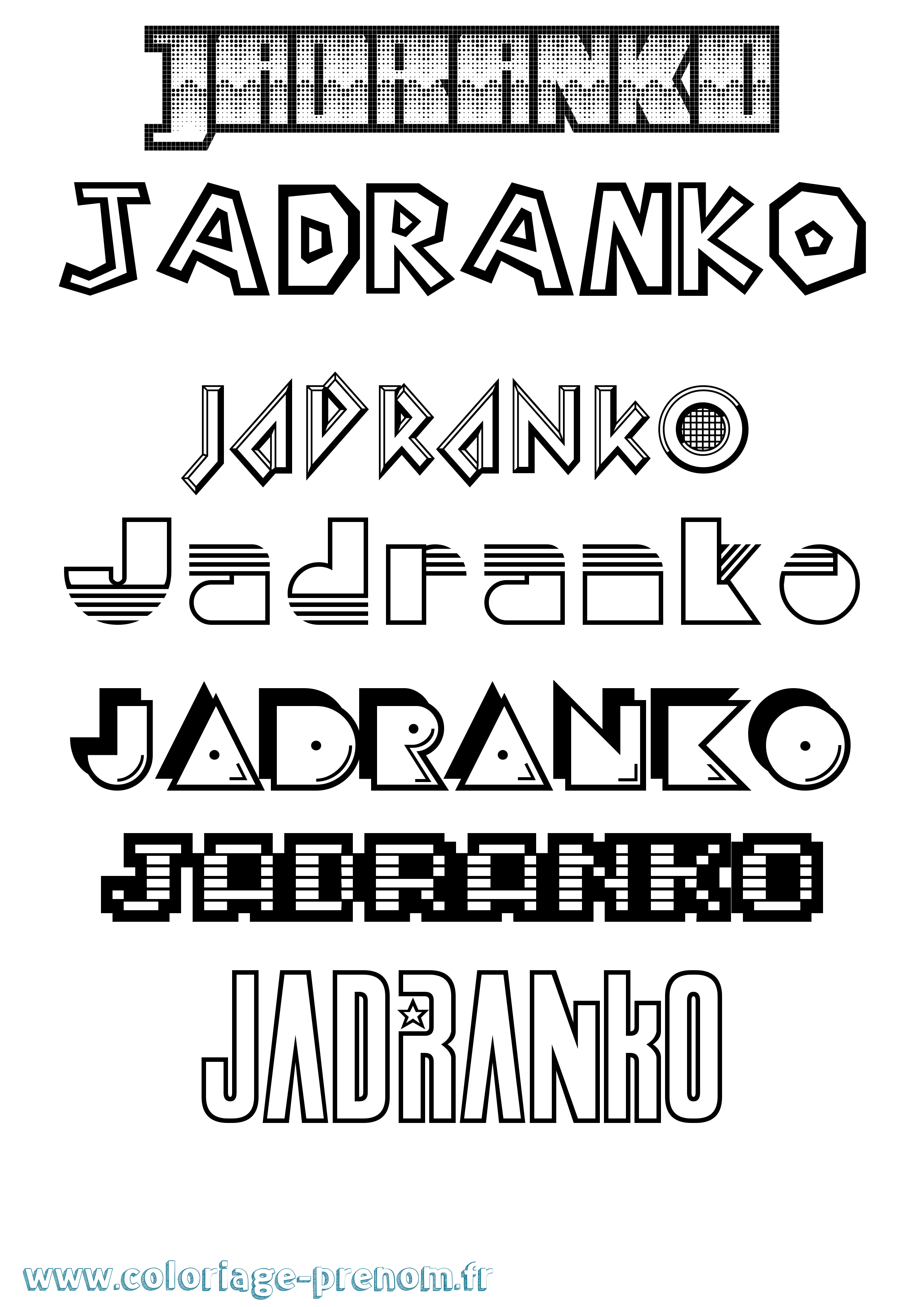 Coloriage Jadranko Jeux Vidéos Coloriage prénom Jadranko Jeux Vidéos