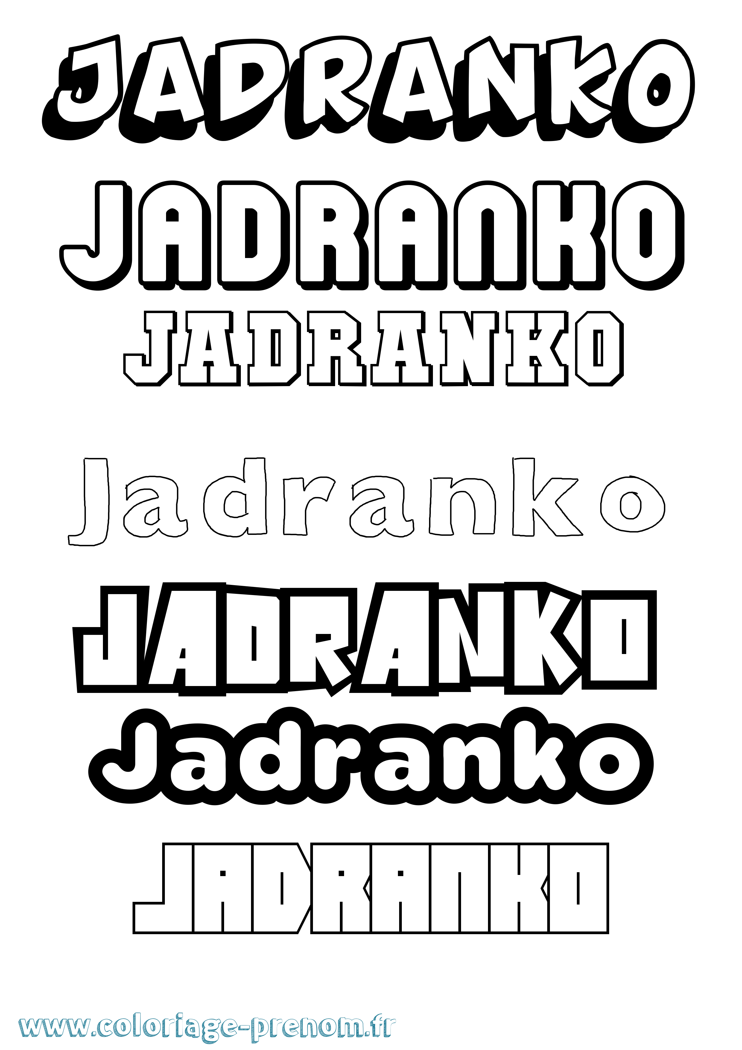 Coloriage Jadranko Simple Coloriage prénom Jadranko Simple