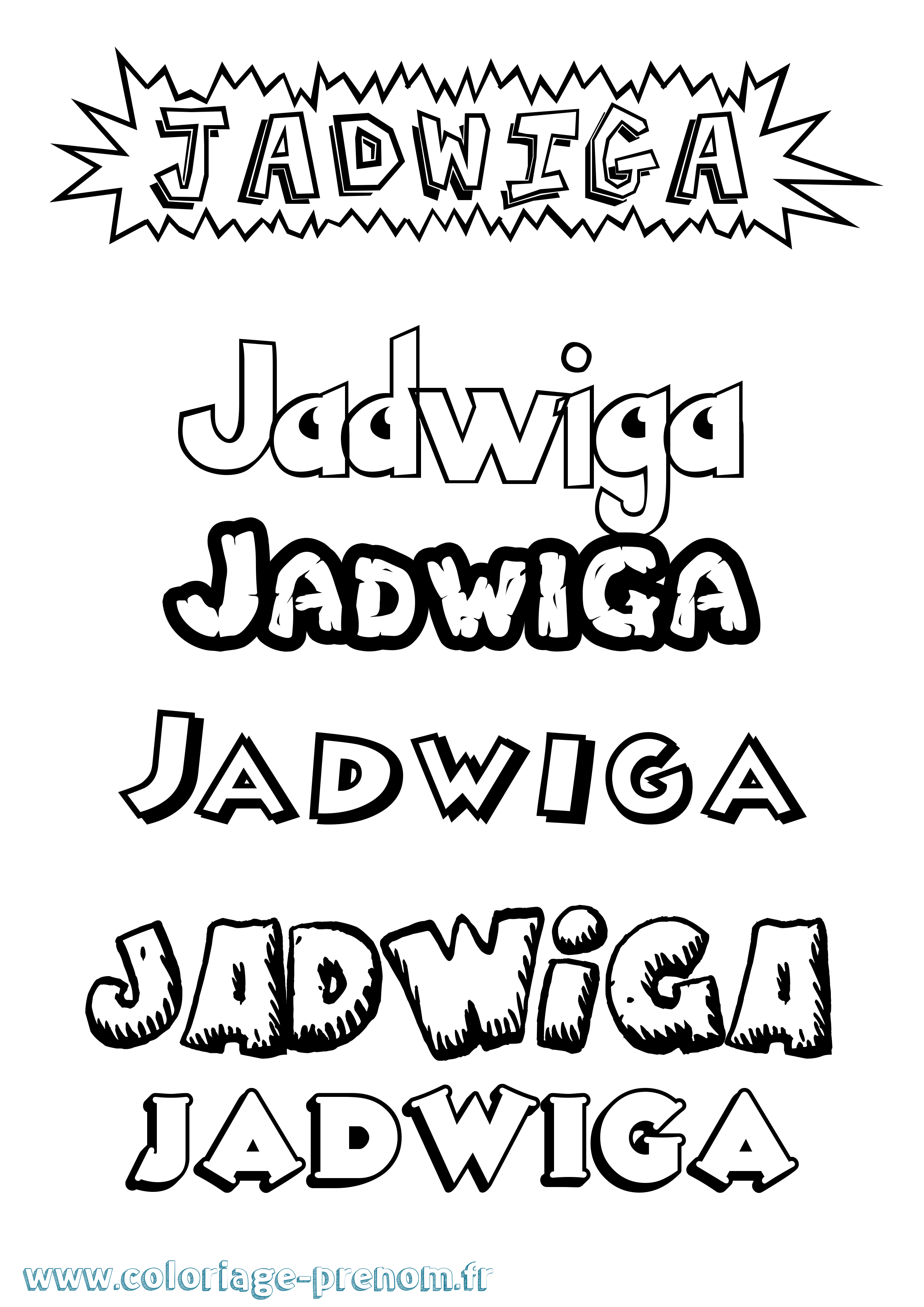 Coloriage prénom Jadwiga Dessin Animé