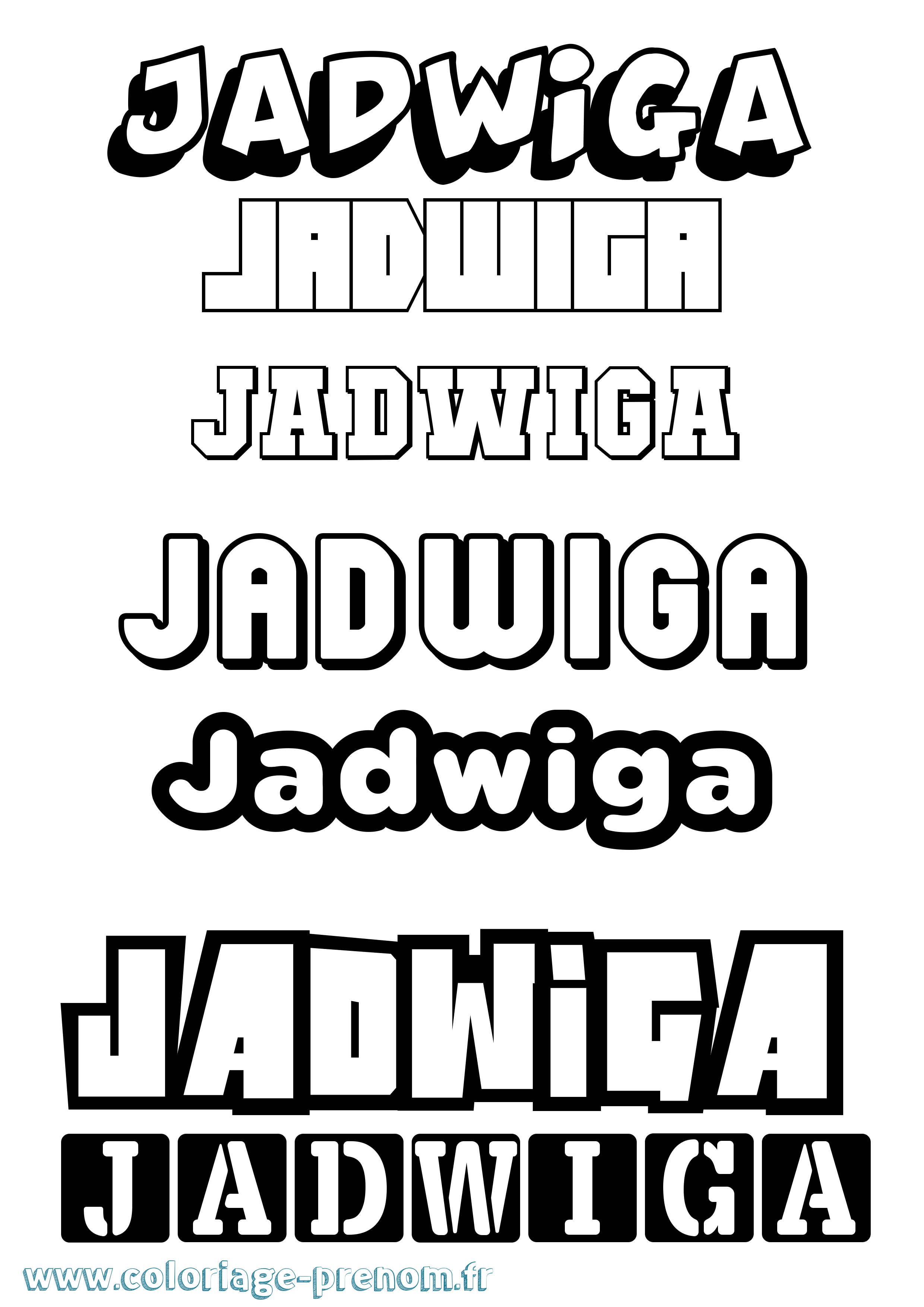 Coloriage prénom Jadwiga Simple