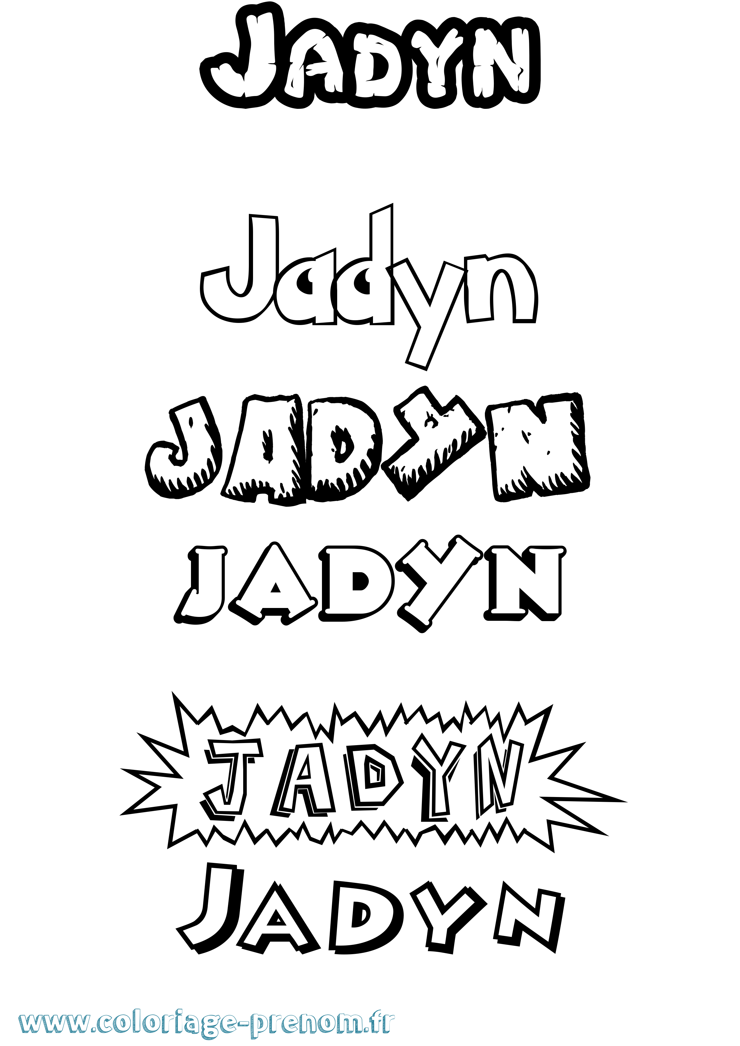 Coloriage Jadyn Dessin Animé Coloriage prénom Jadyn Dessin Animé