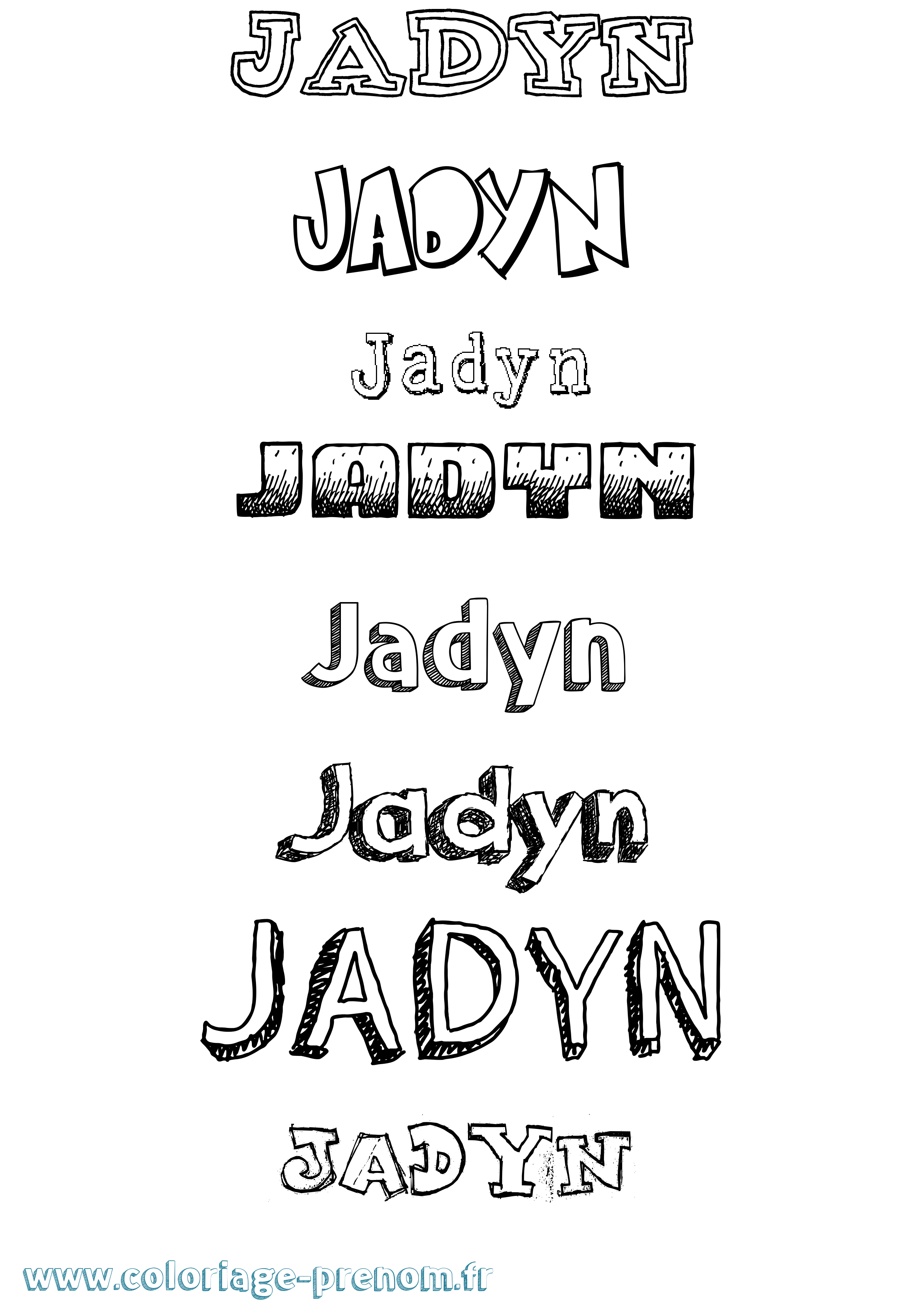 Coloriage Jadyn Dessiné Coloriage prénom Jadyn Dessiné