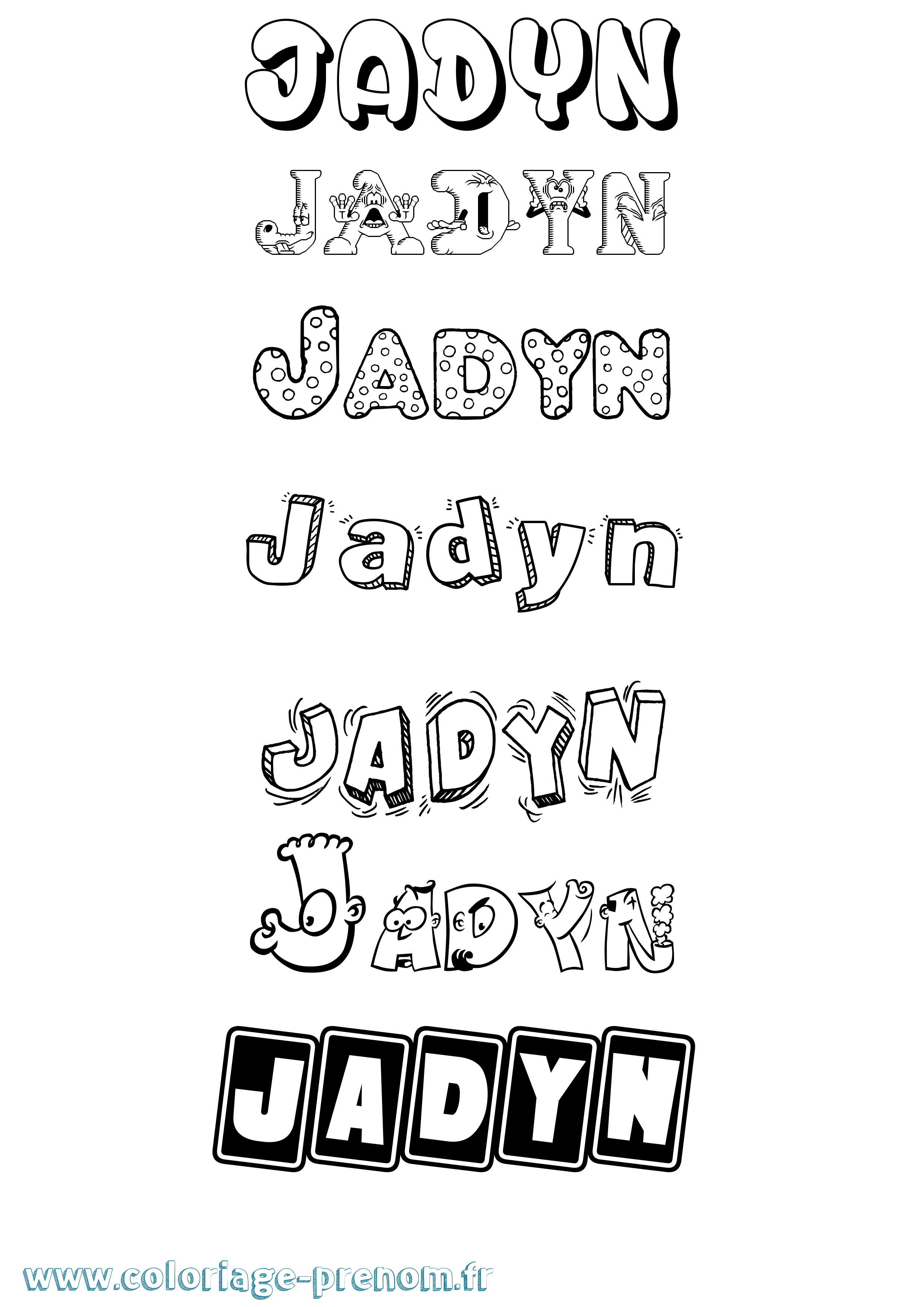 Coloriage Jadyn Fun Coloriage prénom Jadyn Fun