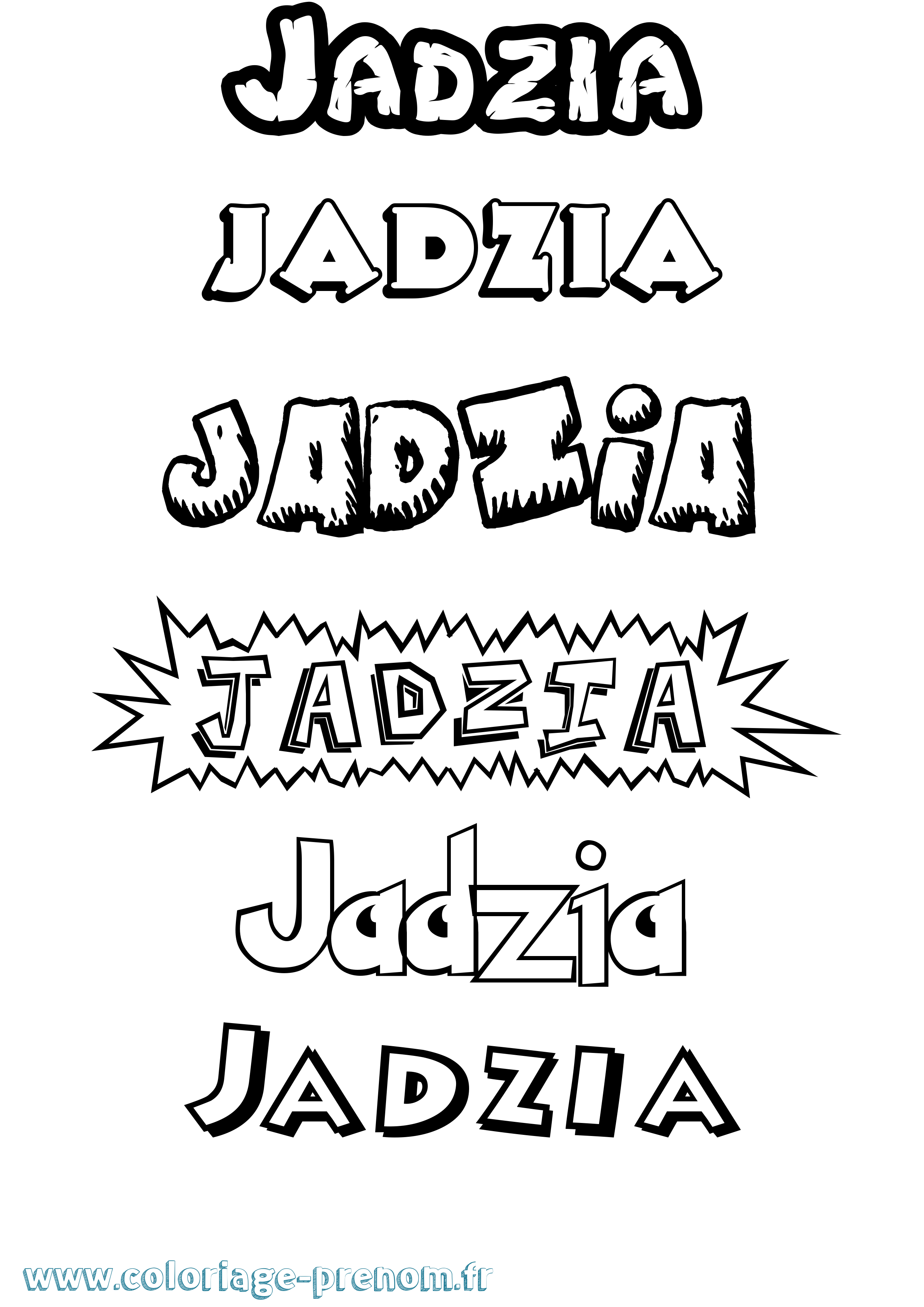 Coloriage prénom Jadzia Dessin Animé