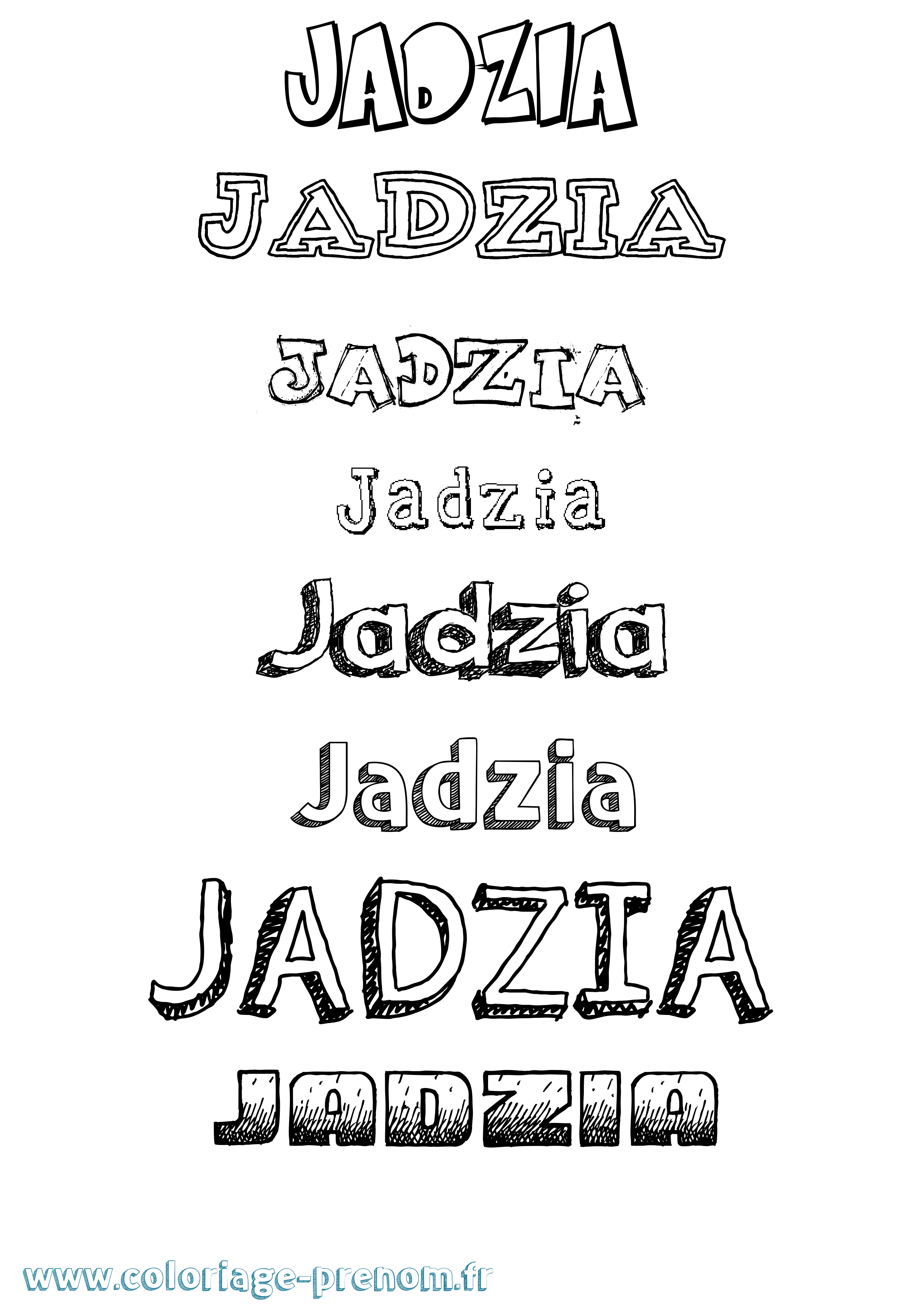 Coloriage prénom Jadzia Dessiné