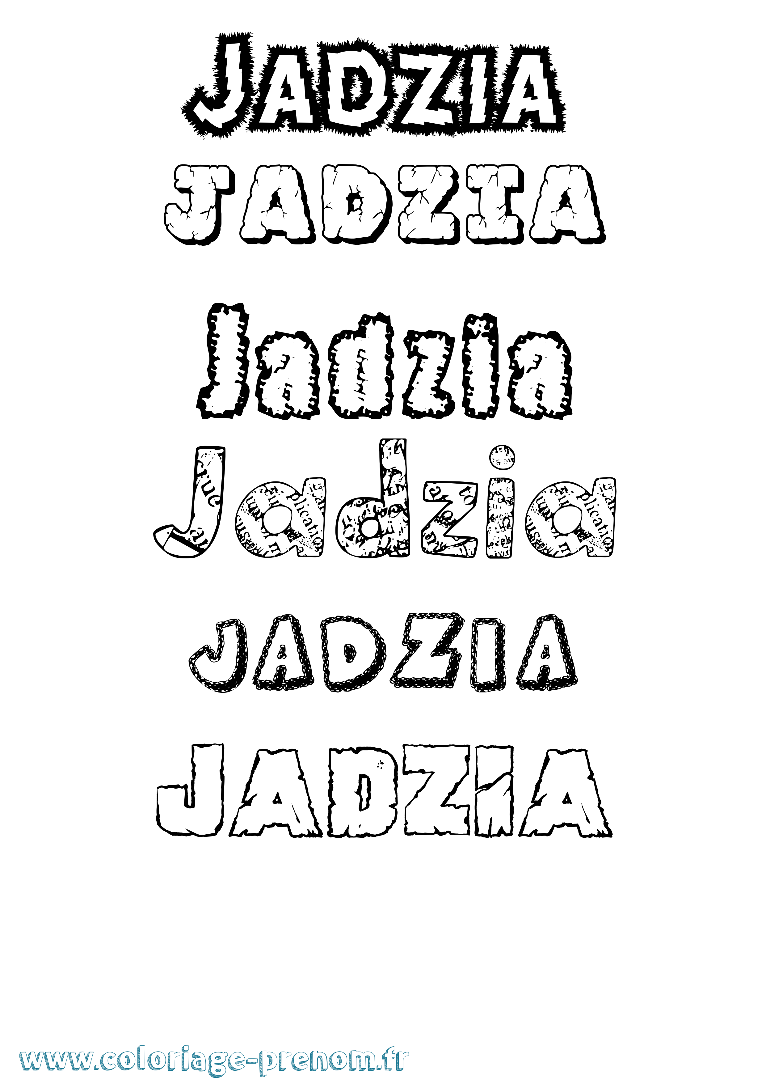 Coloriage prénom Jadzia Destructuré