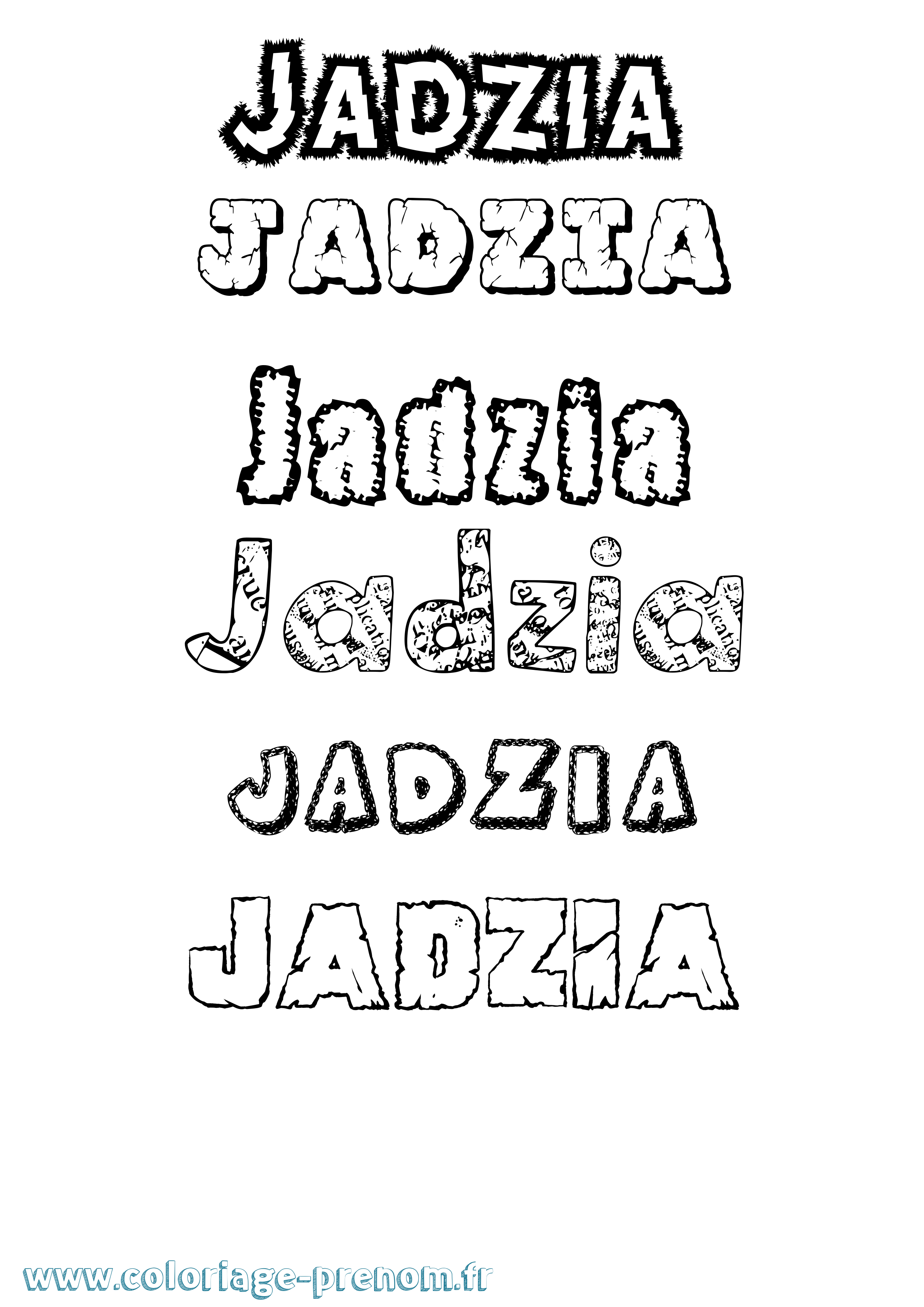 Coloriage Jadzia Destructuré Coloriage prénom Jadzia Destructuré