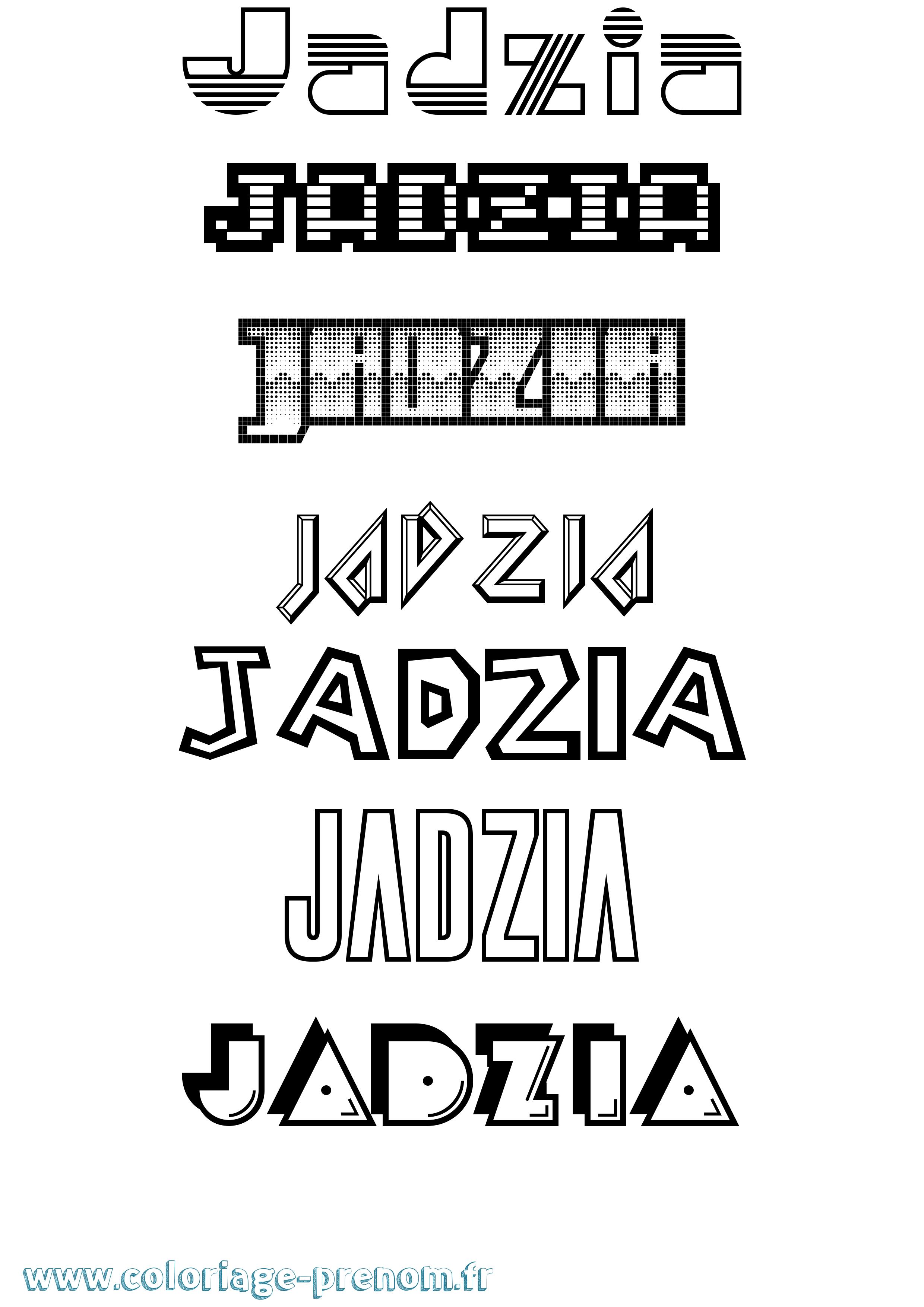 Coloriage prénom Jadzia Jeux Vidéos