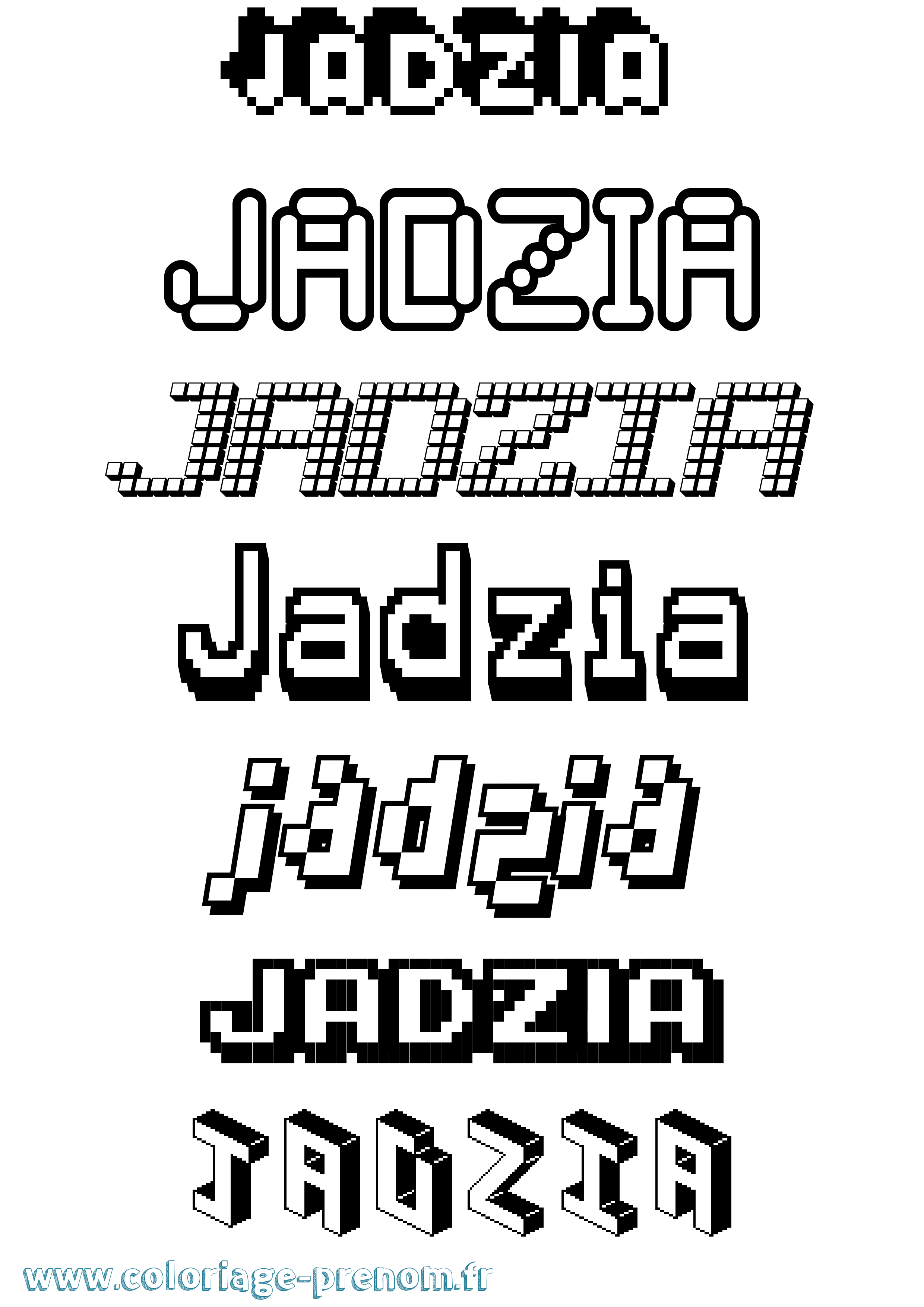 Coloriage Jadzia Pixel Coloriage prénom Jadzia Pixel