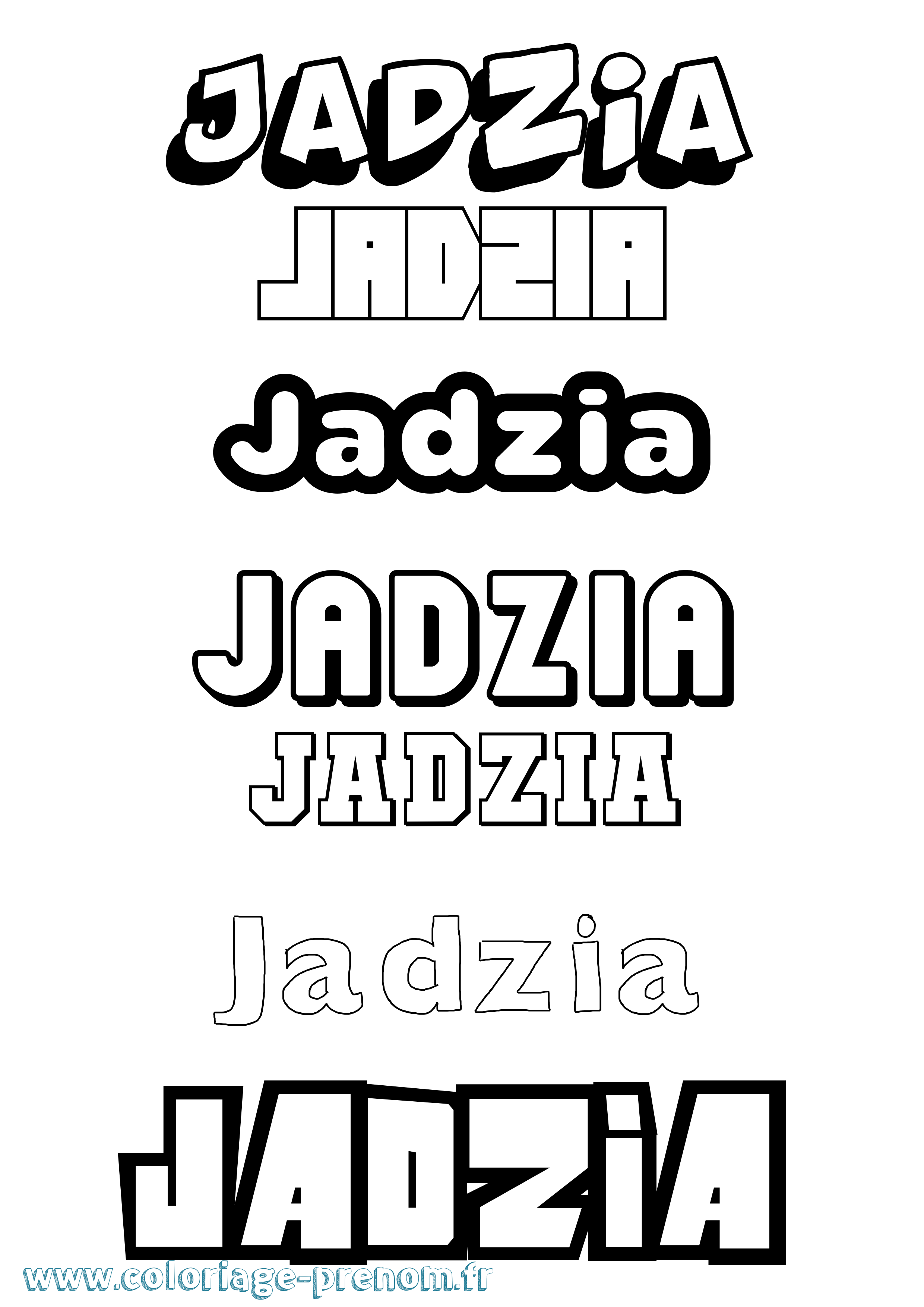 Coloriage prénom Jadzia Simple