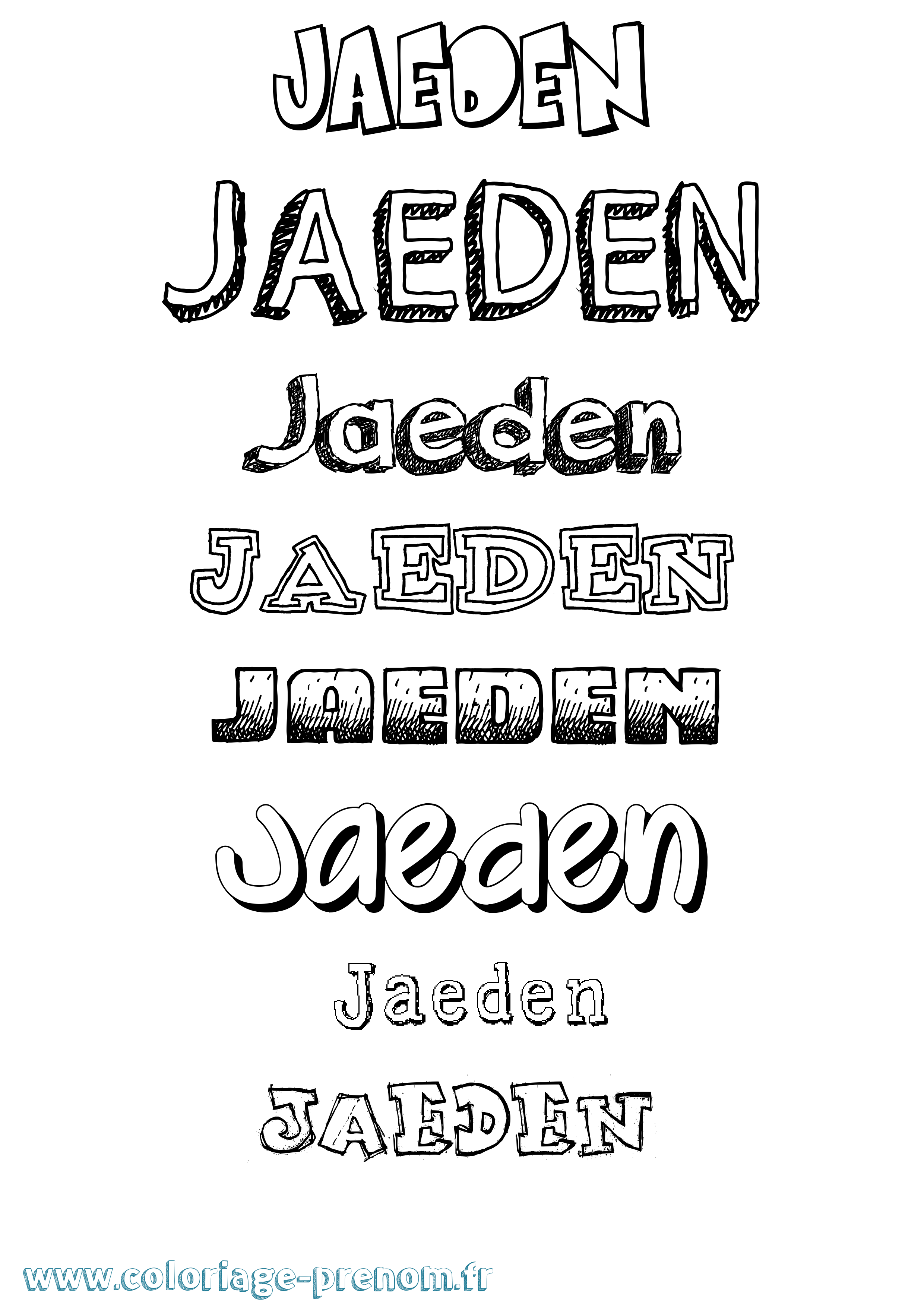 Coloriage prénom Jaeden Dessiné