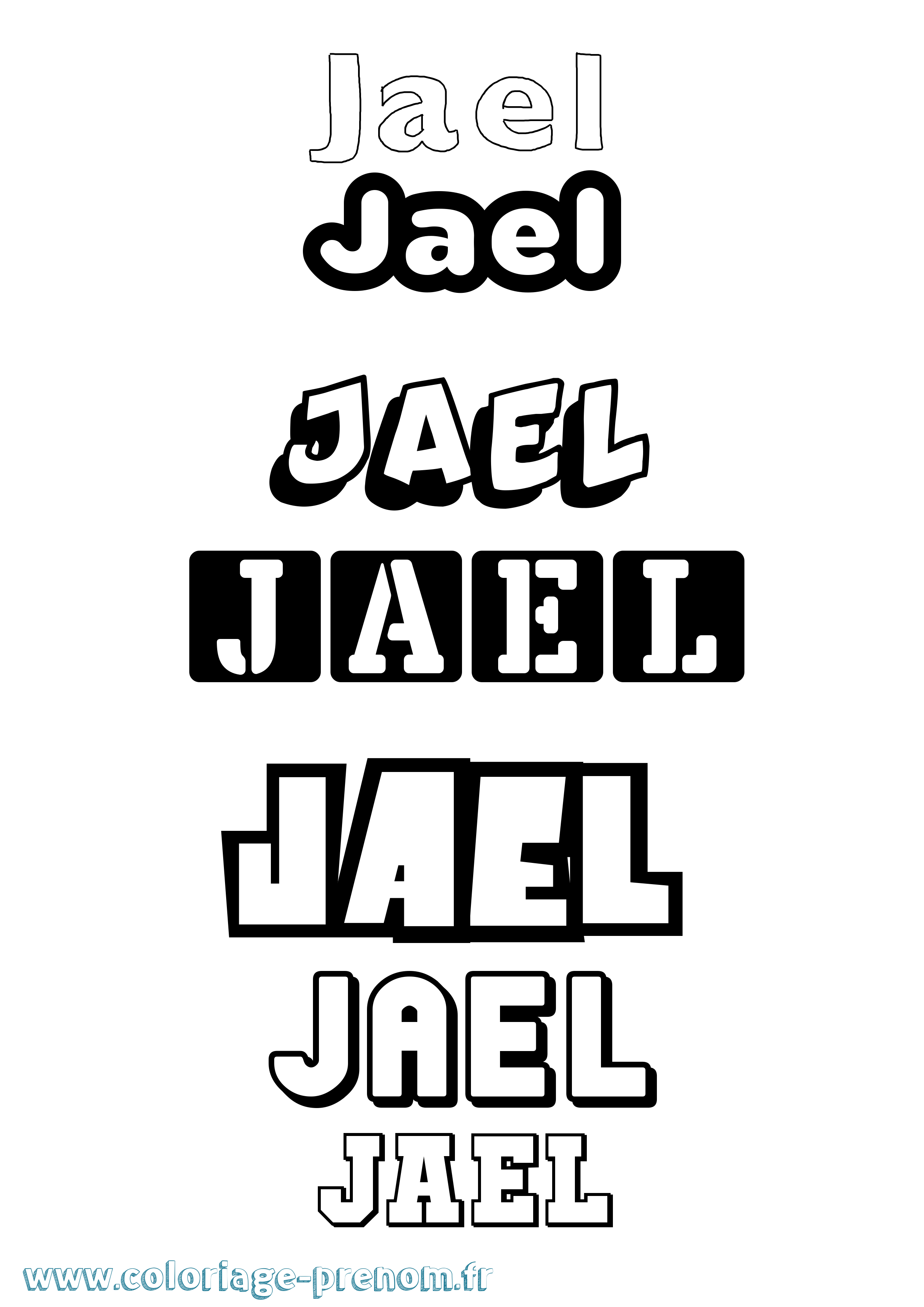 Coloriage prénom Jael Simple