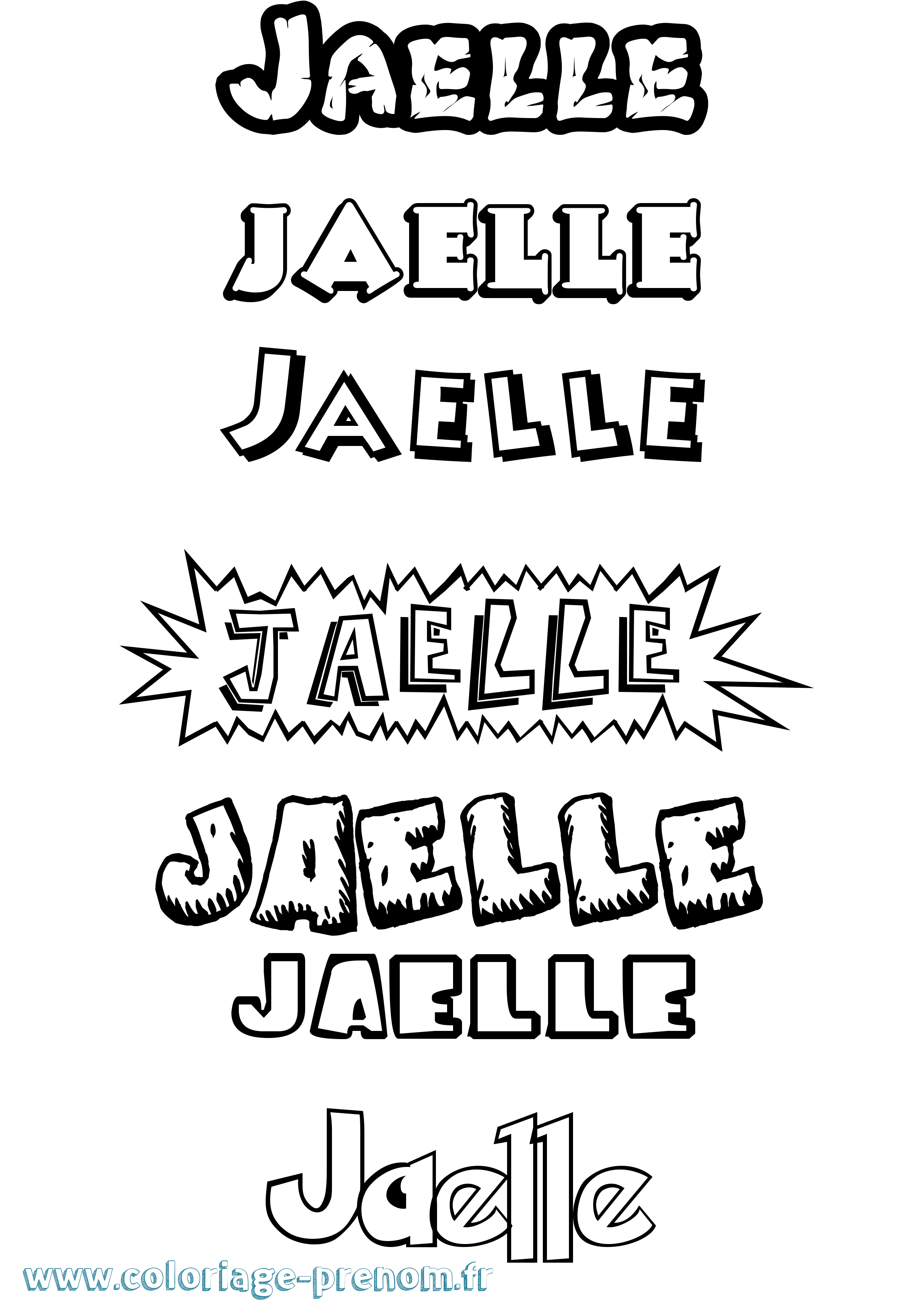 Coloriage prénom Jaelle Dessin Animé